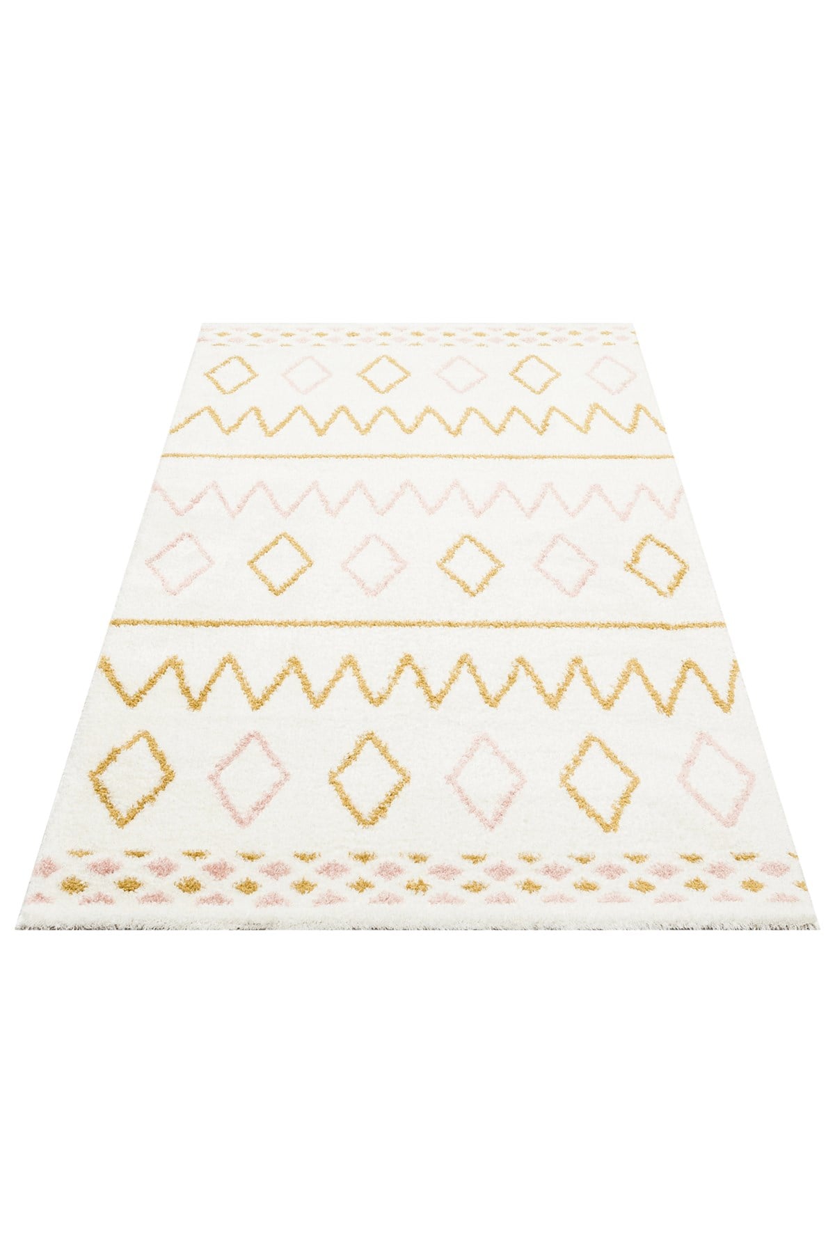 RIGA KIDS RGK 01 YELLOW PINK Hav Toz Vermez Ekstra Yumuşak Dokulu Makine Halısı