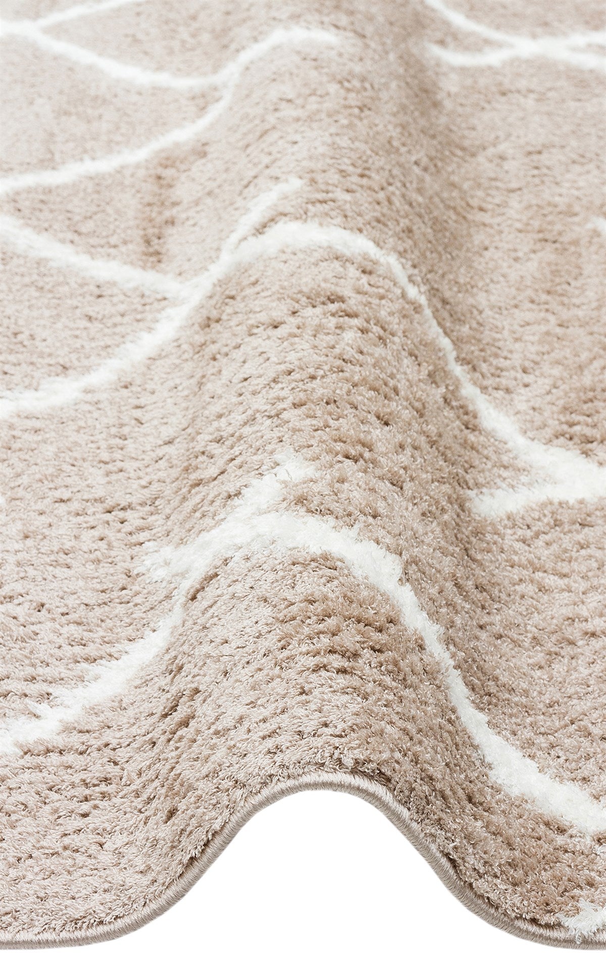 RIGA RG 01 BEIGE WHITE Hav Toz Vermez Ekstra Yumuşak Dokulu Makine Halısı