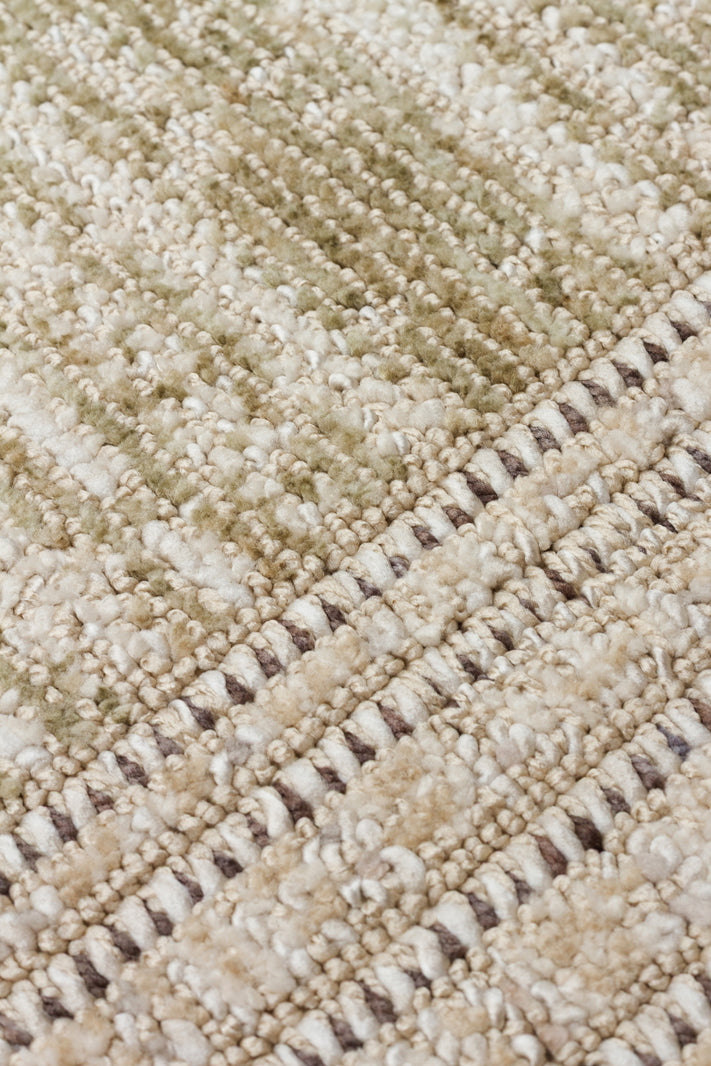 SAHARA SHA 02 CREAM GREEN Hav Toz Vermez Yumuşak Tuşeli Modern Makine Halısı