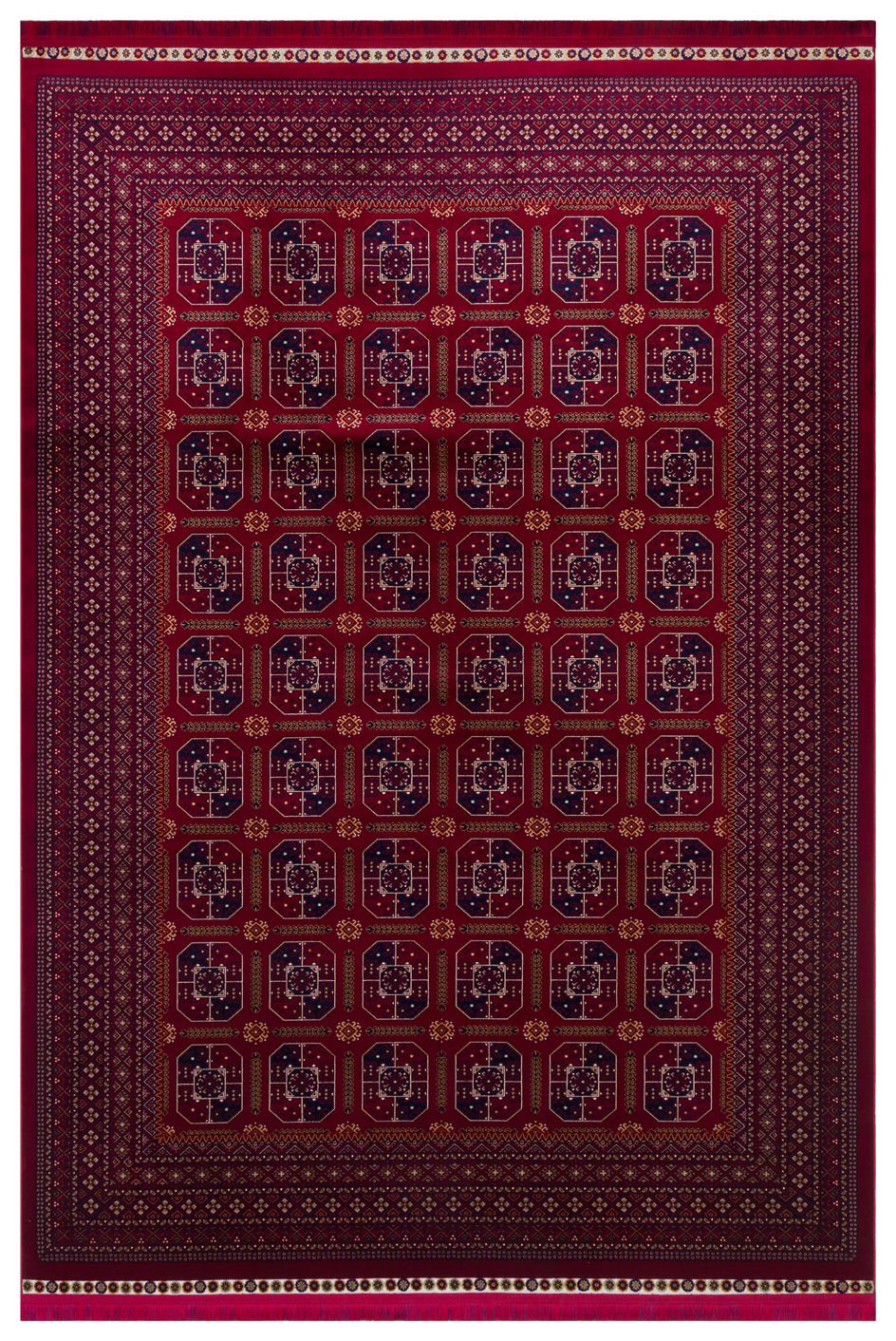 SATEEN AFGHAN SFG 02 RED Yıkanabilir Afgan Desenli Hav Toz Vermeyen Kaymaz Tabanlı Sık Dokuma Halı