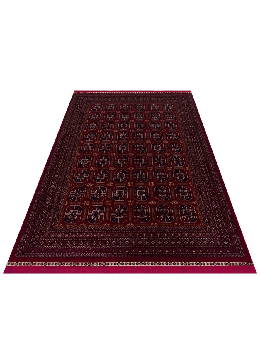 SATEEN AFGHAN SFG 02 RED Yıkanabilir Afgan Desenli Hav Toz Vermeyen Kaymaz Tabanlı Sık Dokuma Halı