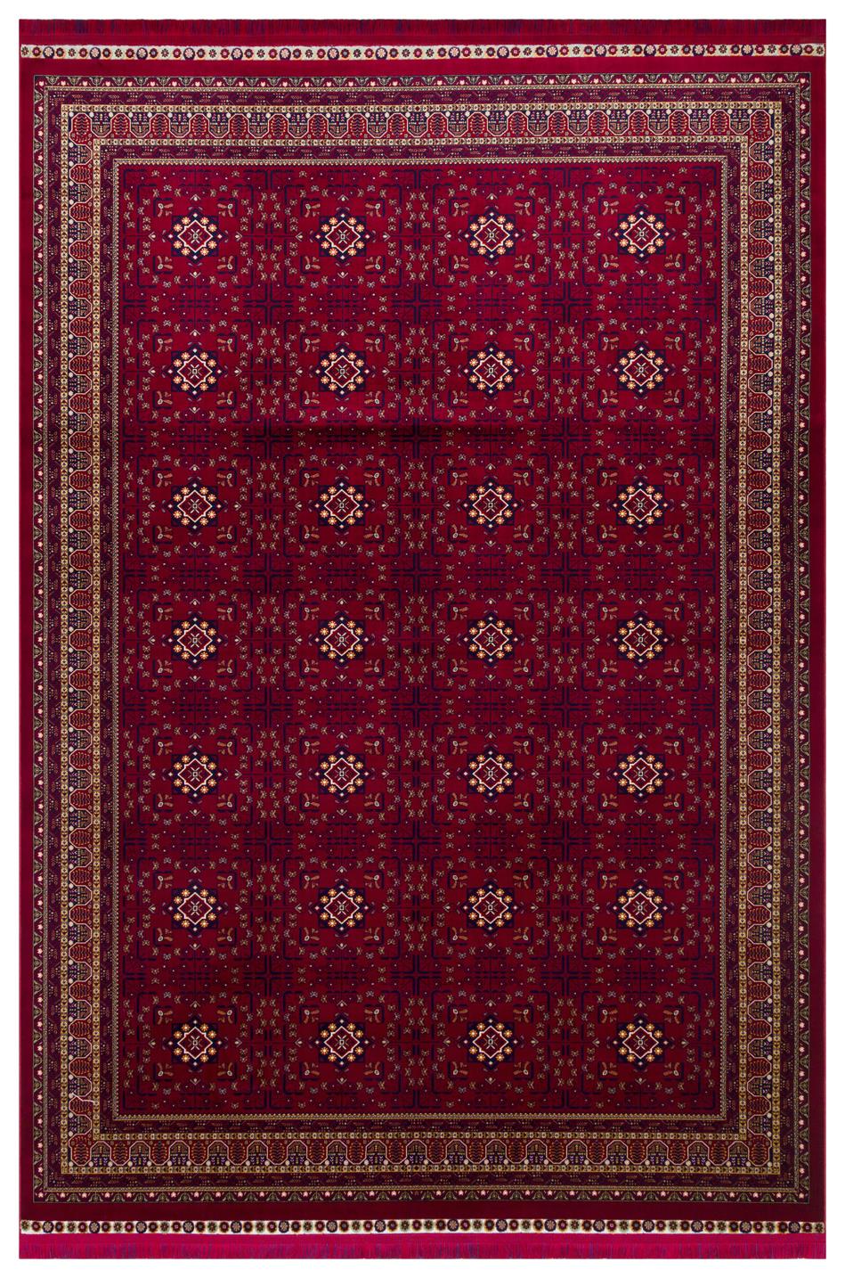 SATEEN AFGHAN SFG 03 RED Yıkanabilir Afgan Desenli Hav Toz Vermeyen Kaymaz Tabanlı Sık Dokuma Halı