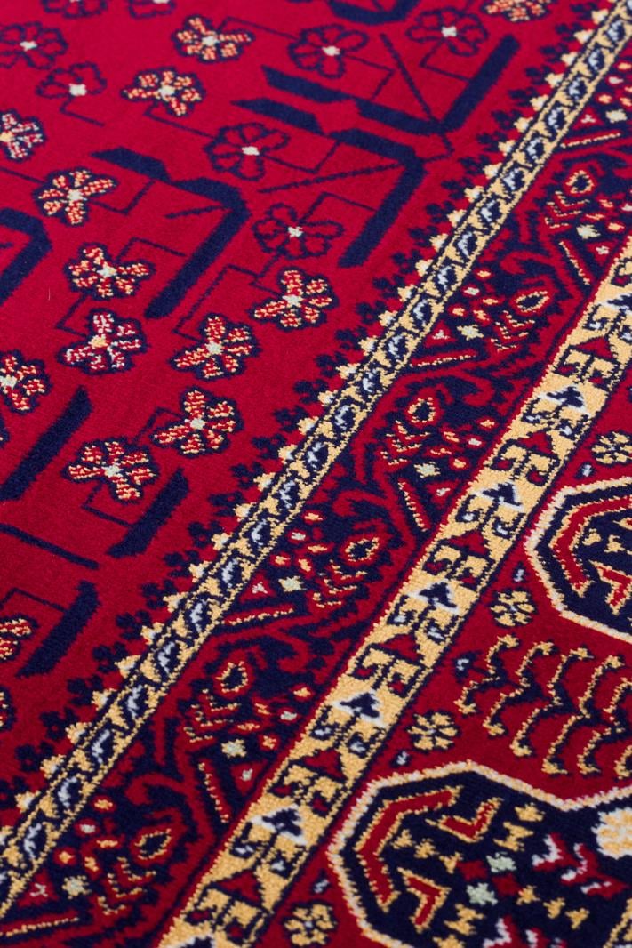 SATEEN AFGHAN SFG 03 RED Yıkanabilir Afgan Desenli Hav Toz Vermeyen Kaymaz Tabanlı Sık Dokuma Halı