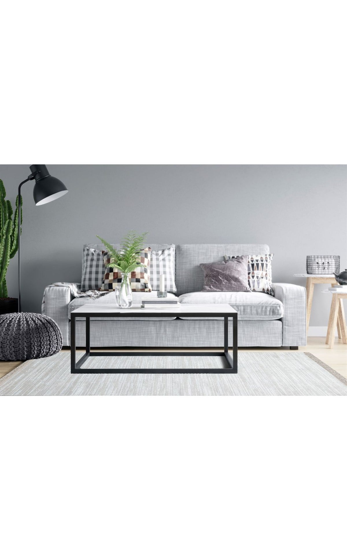 SATEEN ST 09 GREY XW Hav Toz Vermez Yıkanabilir Kaymaz İnce Dokuma Modern Halı