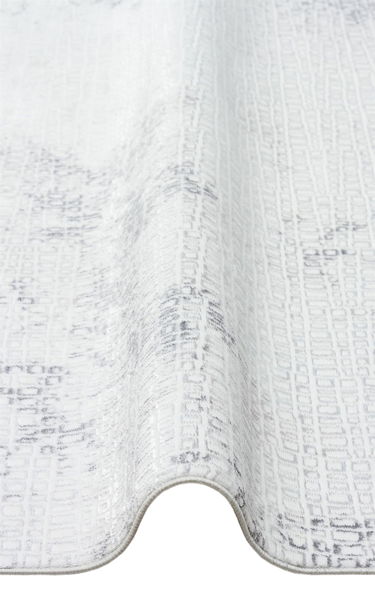 SATEEN ST 108 CREAM GREY Yıkanabilir Kaymaz Tabanlı Hav Vermez Sık Dokuma Modern Halı