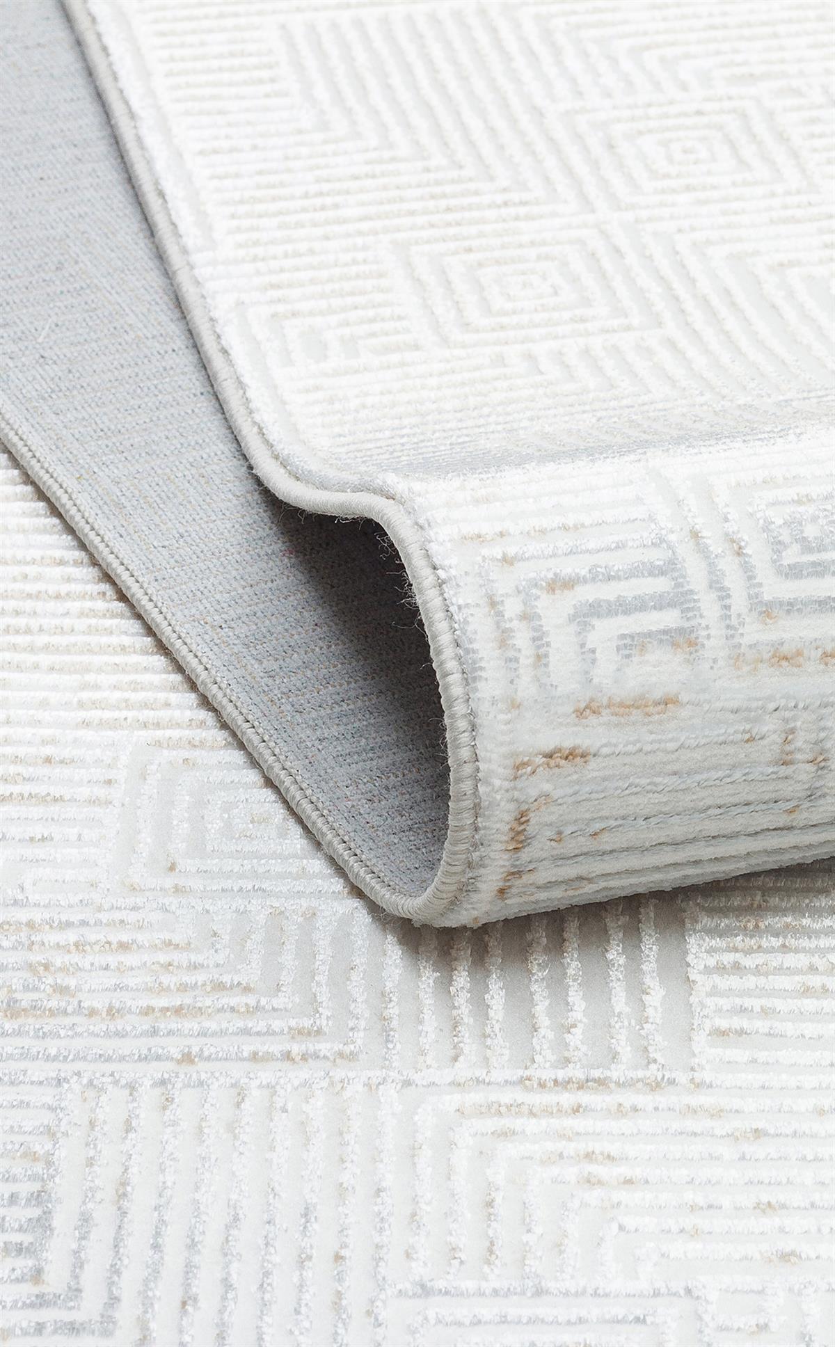 SATEEN ST 109 CREAM BEIGE Yıkanabilir Kaymaz Tabanlı Hav Vermez Sık Dokuma Modern Halı