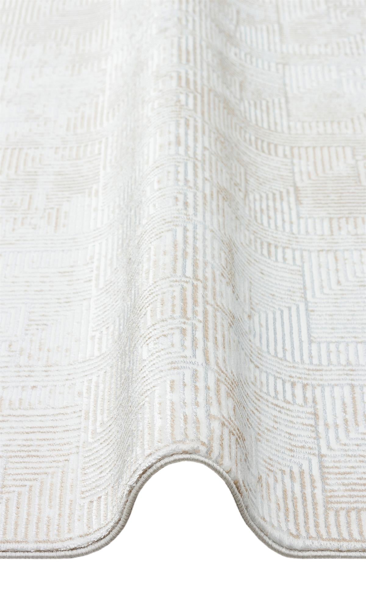 SATEEN ST 109 CREAM BEIGE Yıkanabilir Kaymaz Tabanlı Hav Vermez Sık Dokuma Modern Halı