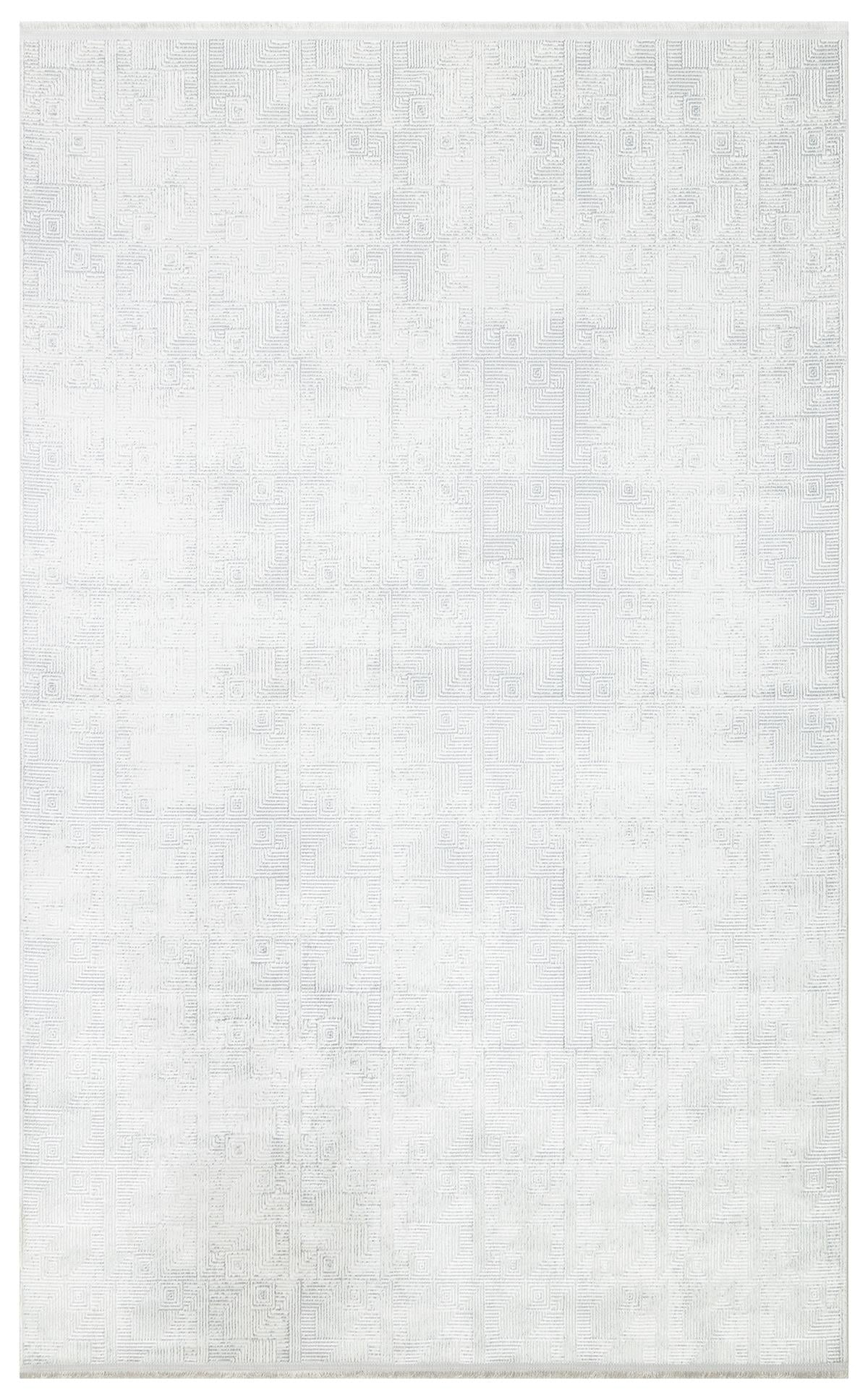 SATEEN ST 109 CREAM GREY Yıkanabilir Kaymaz Tabanlı Hav Vermez Sık Dokuma Modern Halı