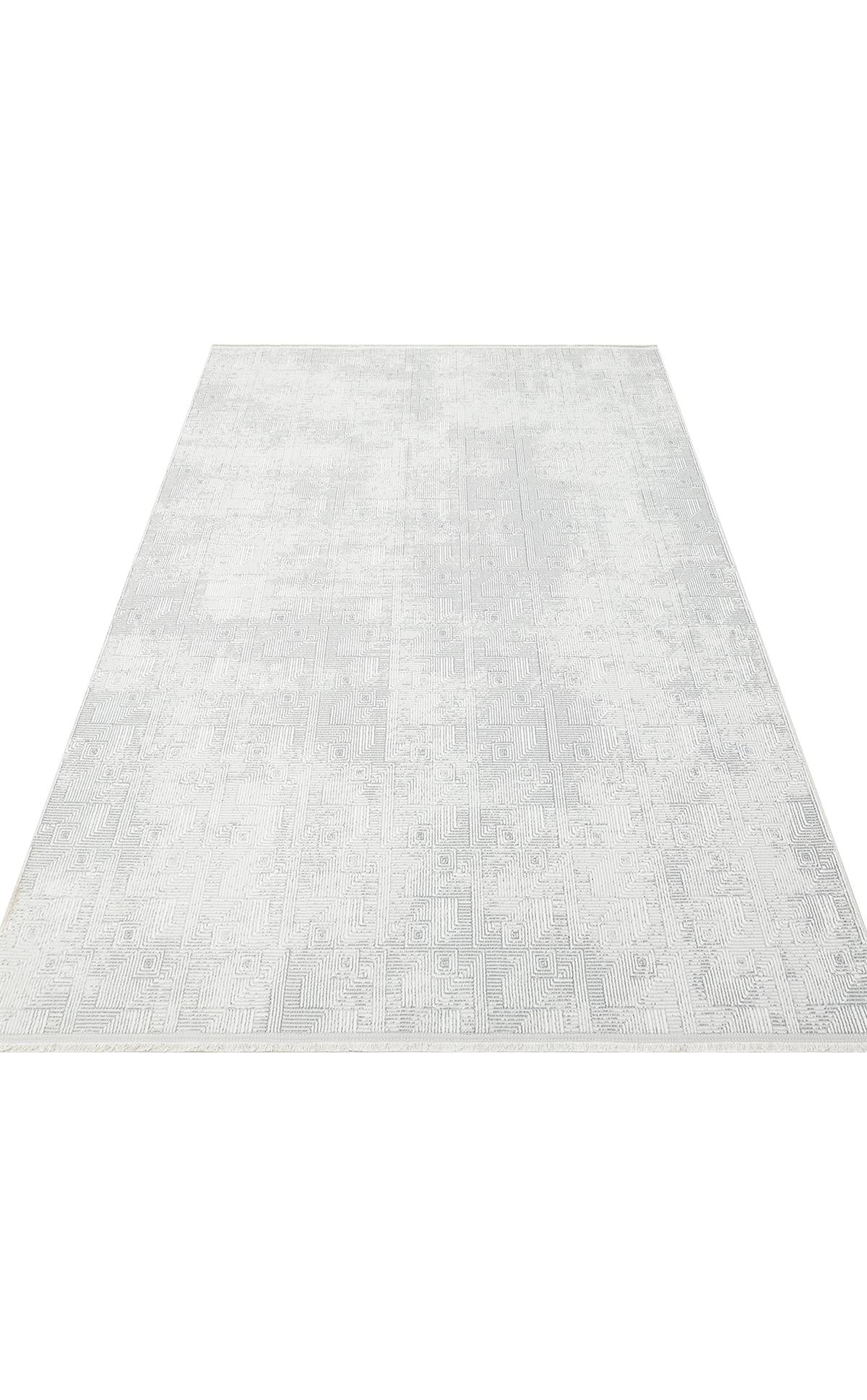 SATEEN ST 109 CREAM GREY Yıkanabilir Kaymaz Tabanlı Hav Vermez Sık Dokuma Modern Halı
