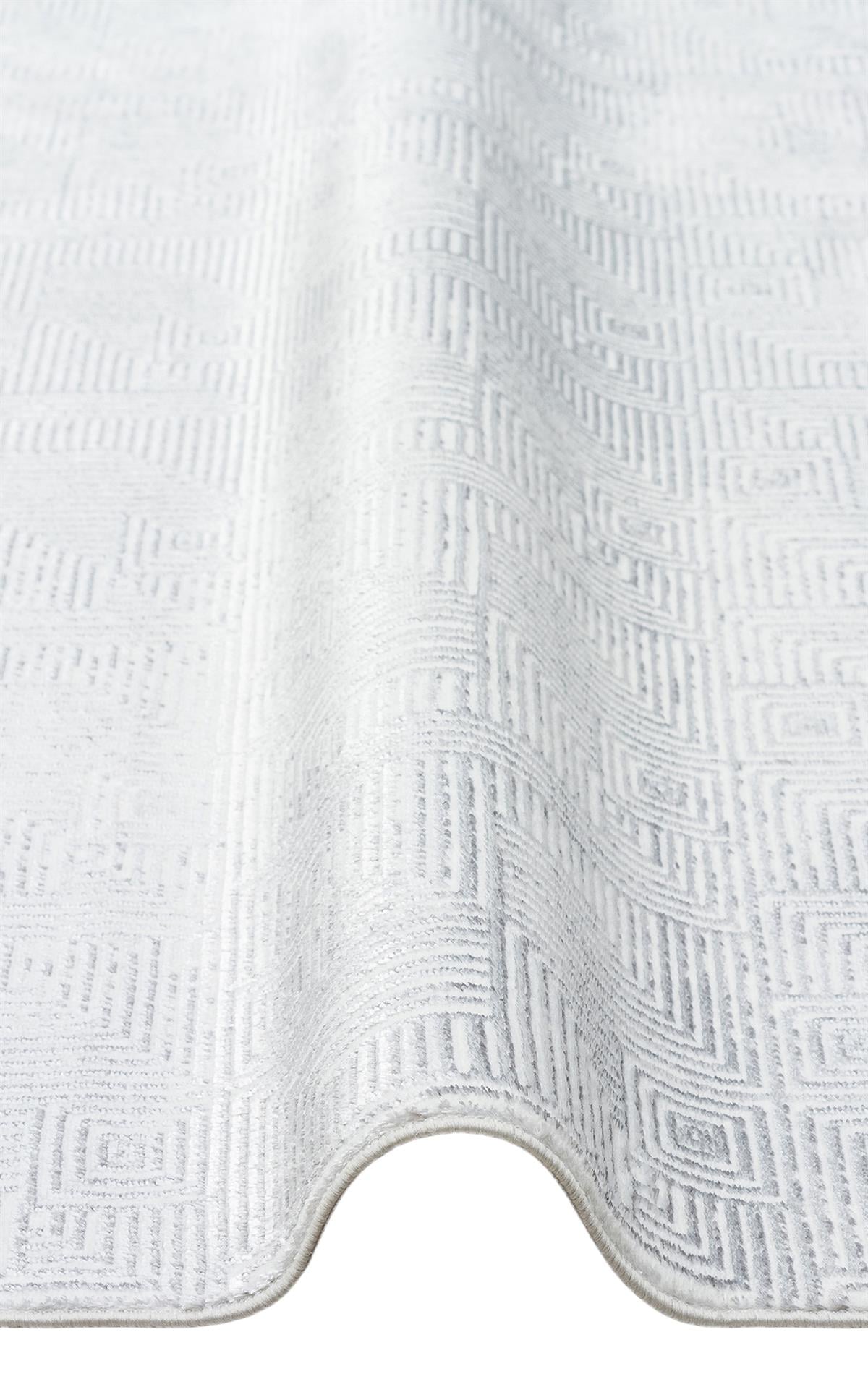SATEEN ST 109 CREAM GREY Yıkanabilir Kaymaz Tabanlı Hav Vermez Sık Dokuma Modern Halı