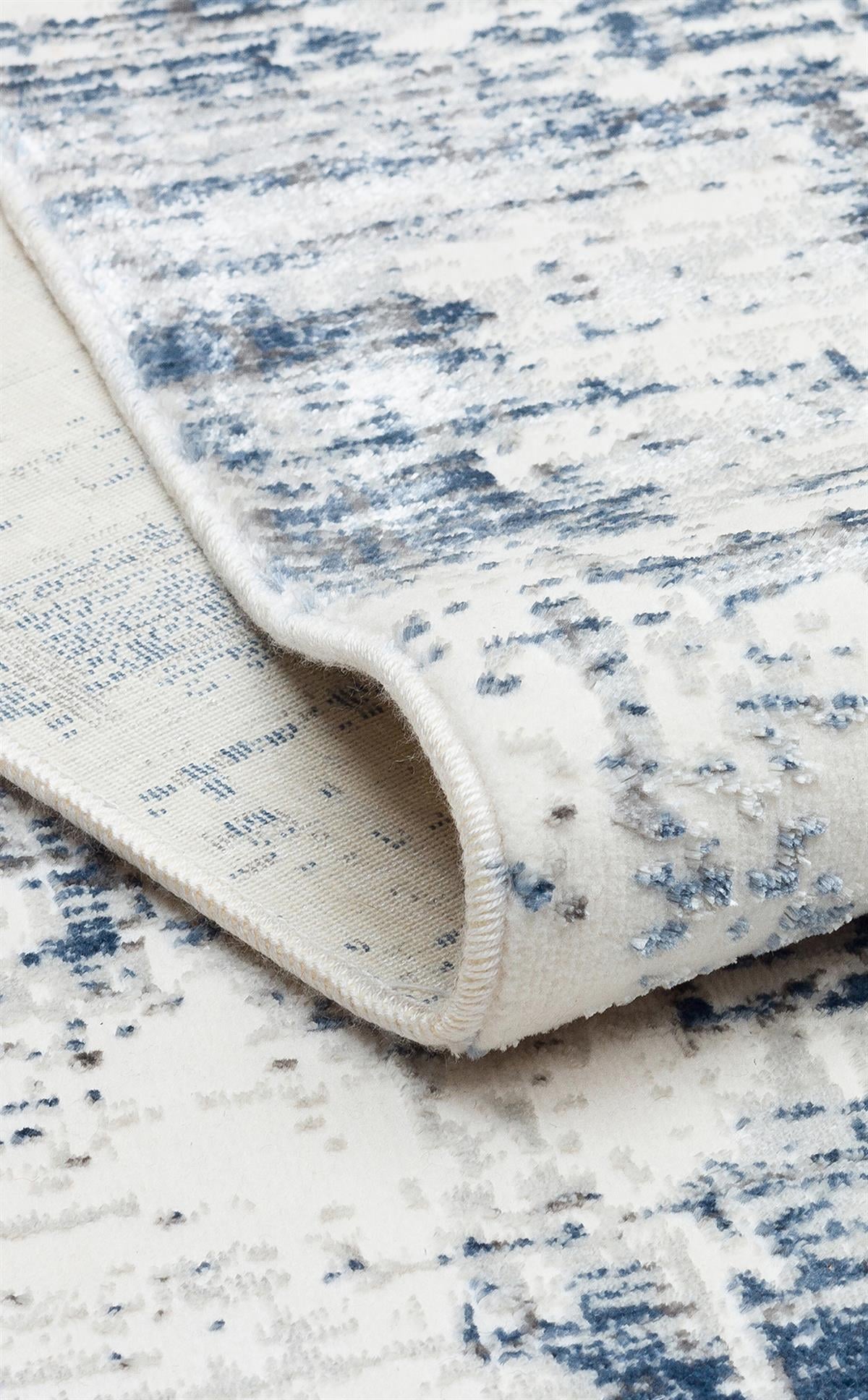 SATEEN LUX ST 904 CREAM BLUE Hav Toz Vermez Modern Halı