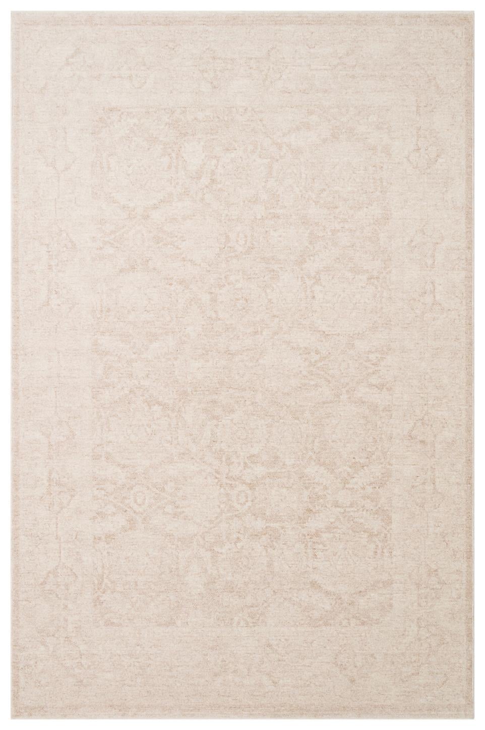 SHIRAZ SHR 01 CREAM Vintage Eskitme Desenli Modern Yumuşak Dokulu Makine Halısı