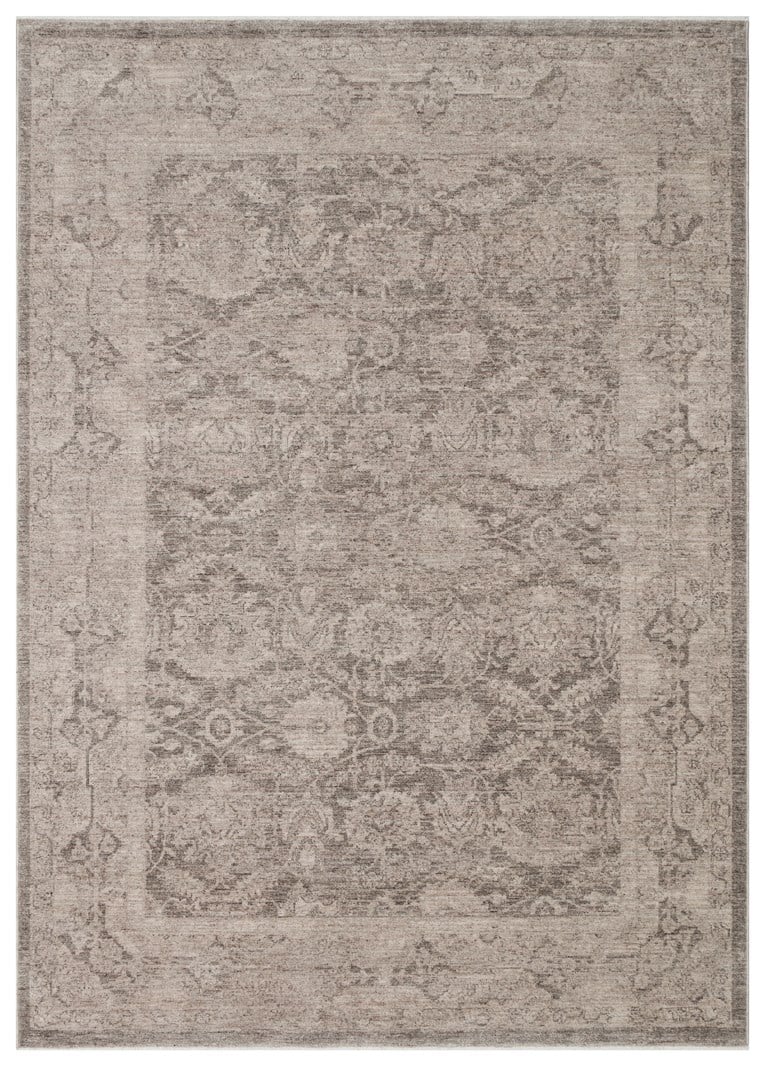 SHIRAZ SHR 01 GREY Vintage Eskitme Desenli Modern Yumuşak Dokulu Makine Halısı