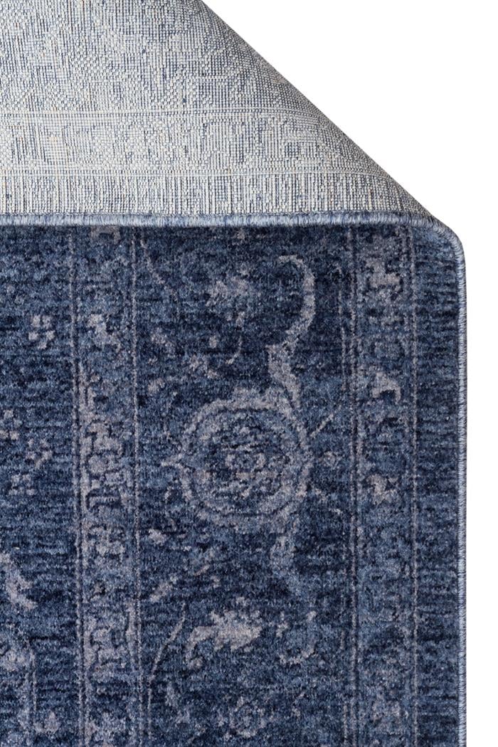 SHIRAZ SHR 03 NAVY Vintage Eskitme Desenli Modern Yumuşak Dokulu Makine Halısı