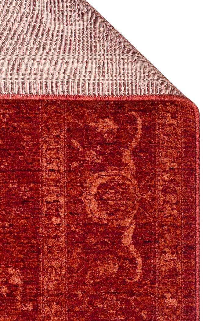 SHIRAZ SHR 03 RED Vintage Eskitme Desenli Modern Yumuşak Dokulu Makine Halısı