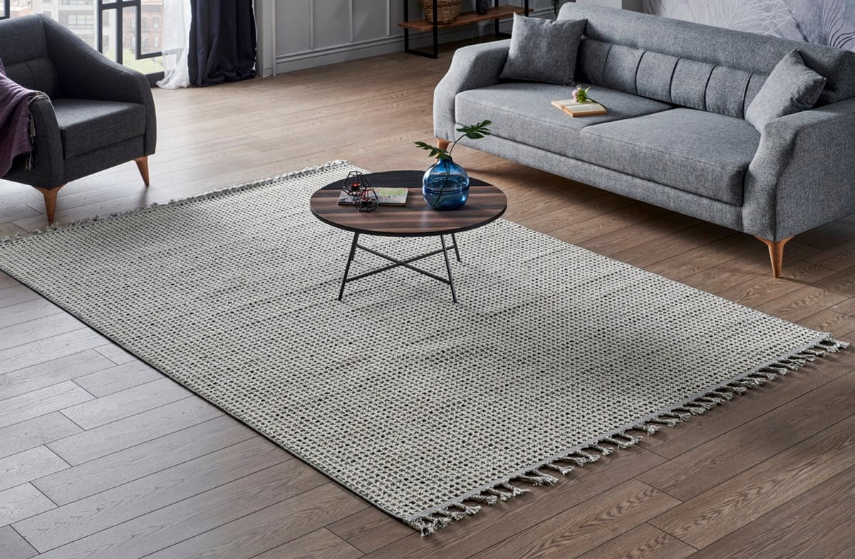 SOHO SH 13 CREAM GREY Hav Toz Vermez Hasır Dokuma Modern Makine Halısı