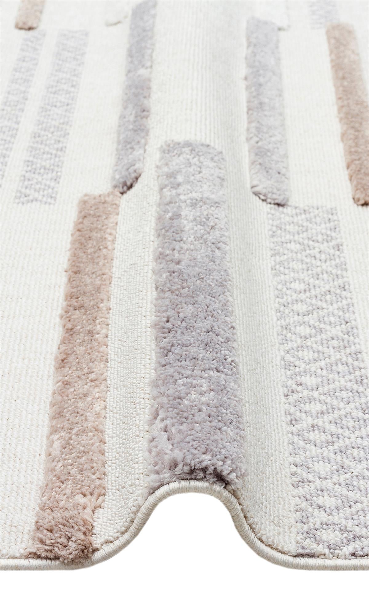 TERAZZO TRZ 01 WHITE GREY Hav Toz Vermez Yumuşak Dokulu Etnik Örgü Desenlere Sahip Modern İskindinav Halı