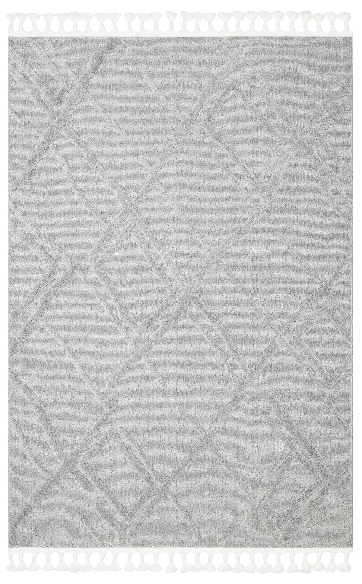 TERAZZO TRZ 03 GREY Hav Toz Vermez Yumuşak Dokulu Etnik Örgü Desenlere Sahip Modern İskindinav Halı