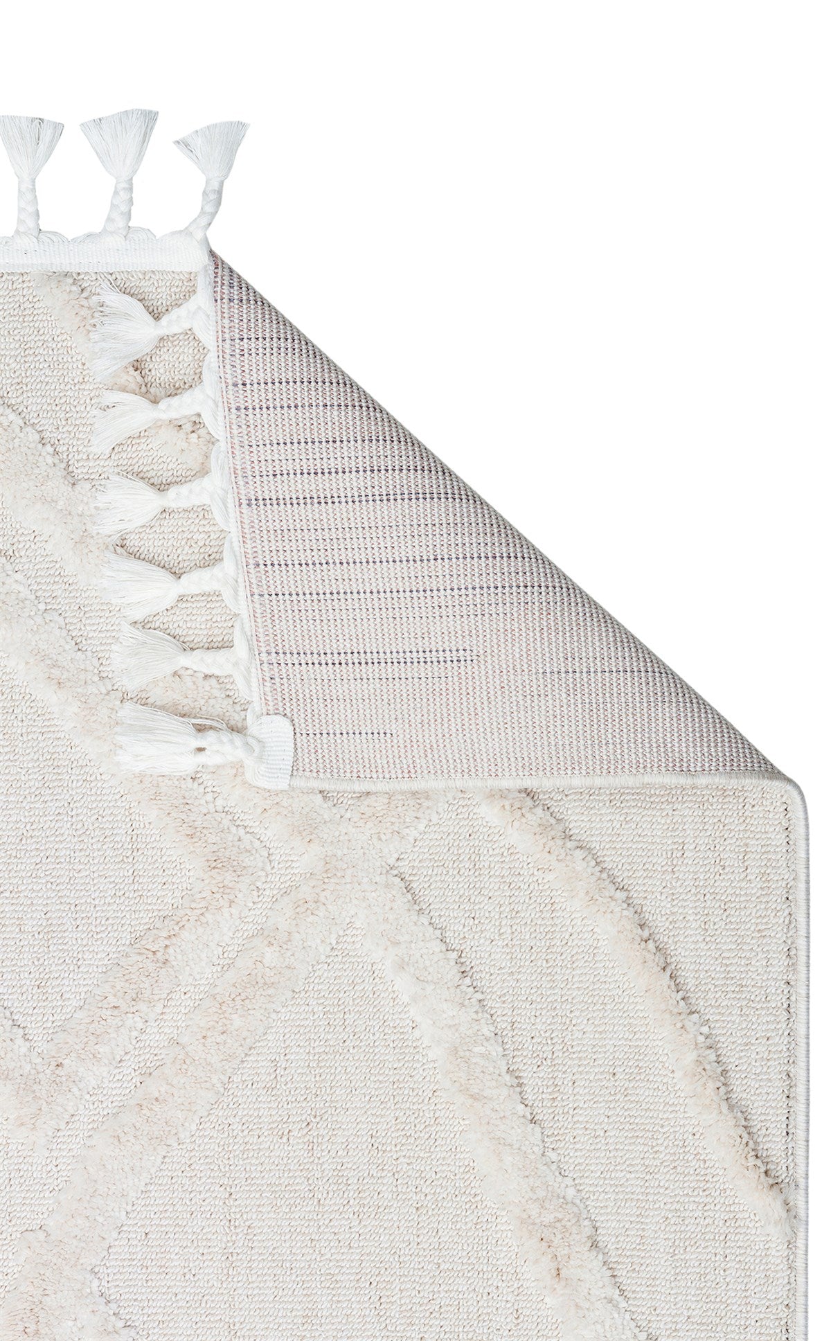 TERAZZO TRZ 03 WHITE Hav Toz Vermez Yumuşak Dokulu Etnik Örgü Desenlere Sahip Modern İskindinav Halı