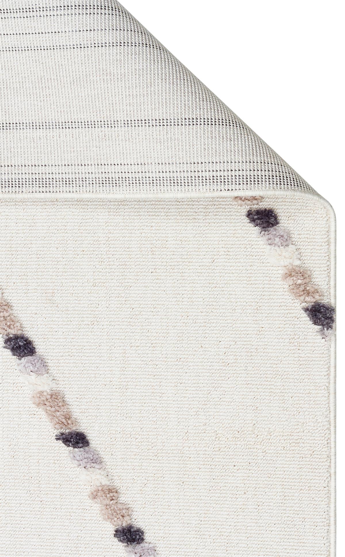 TERAZZO TRZ 04 WHITE BEIGE Hav Toz Vermez Yumuşak Dokulu Etnik Örgü Desenlere Sahip Modern İskindinav Halı