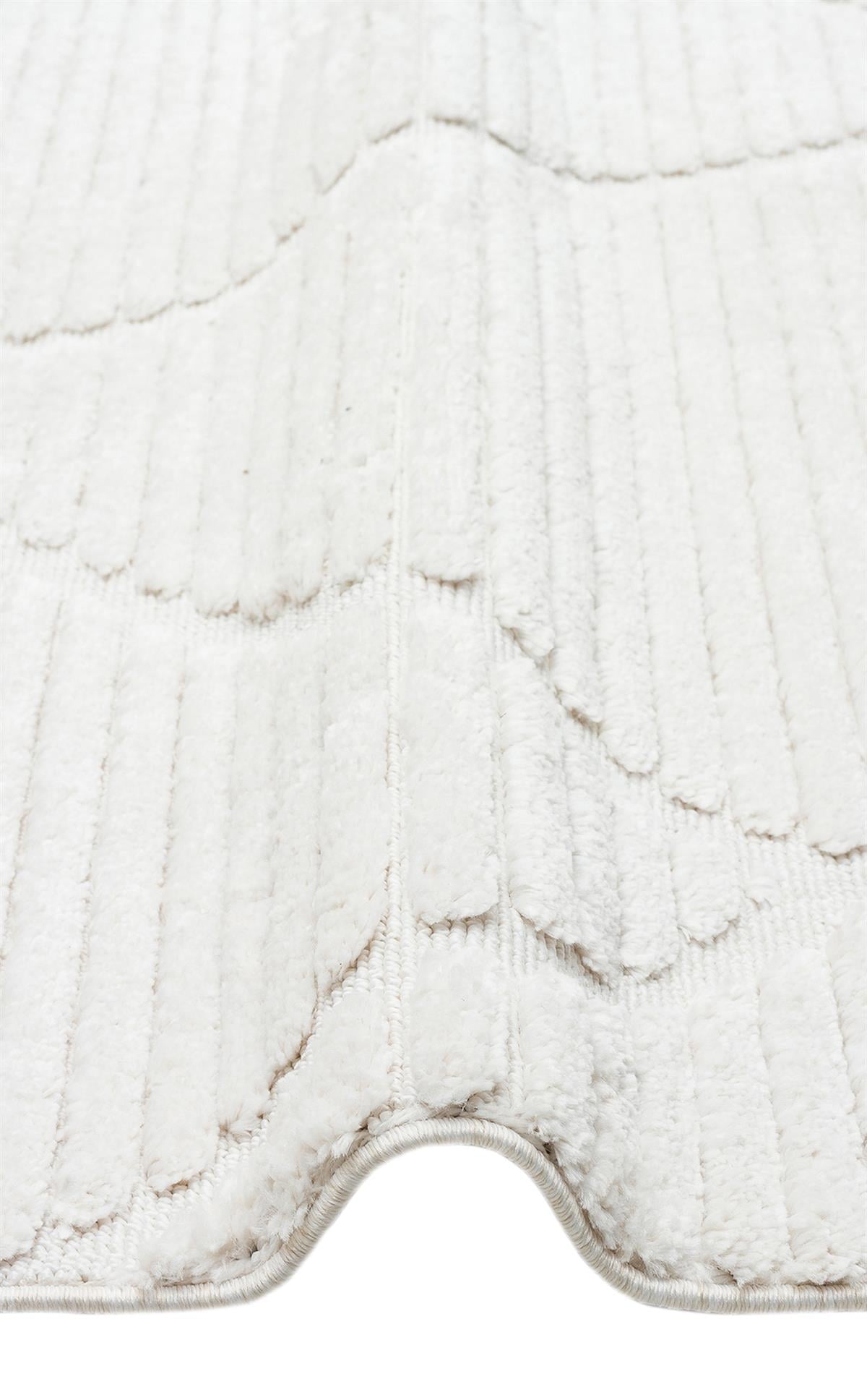 TERAZZO TRZ 07 WHITE Hav Toz Vermez Yumuşak Dokulu Etnik Örgü Desenlere Sahip Modern İskindinav Halı