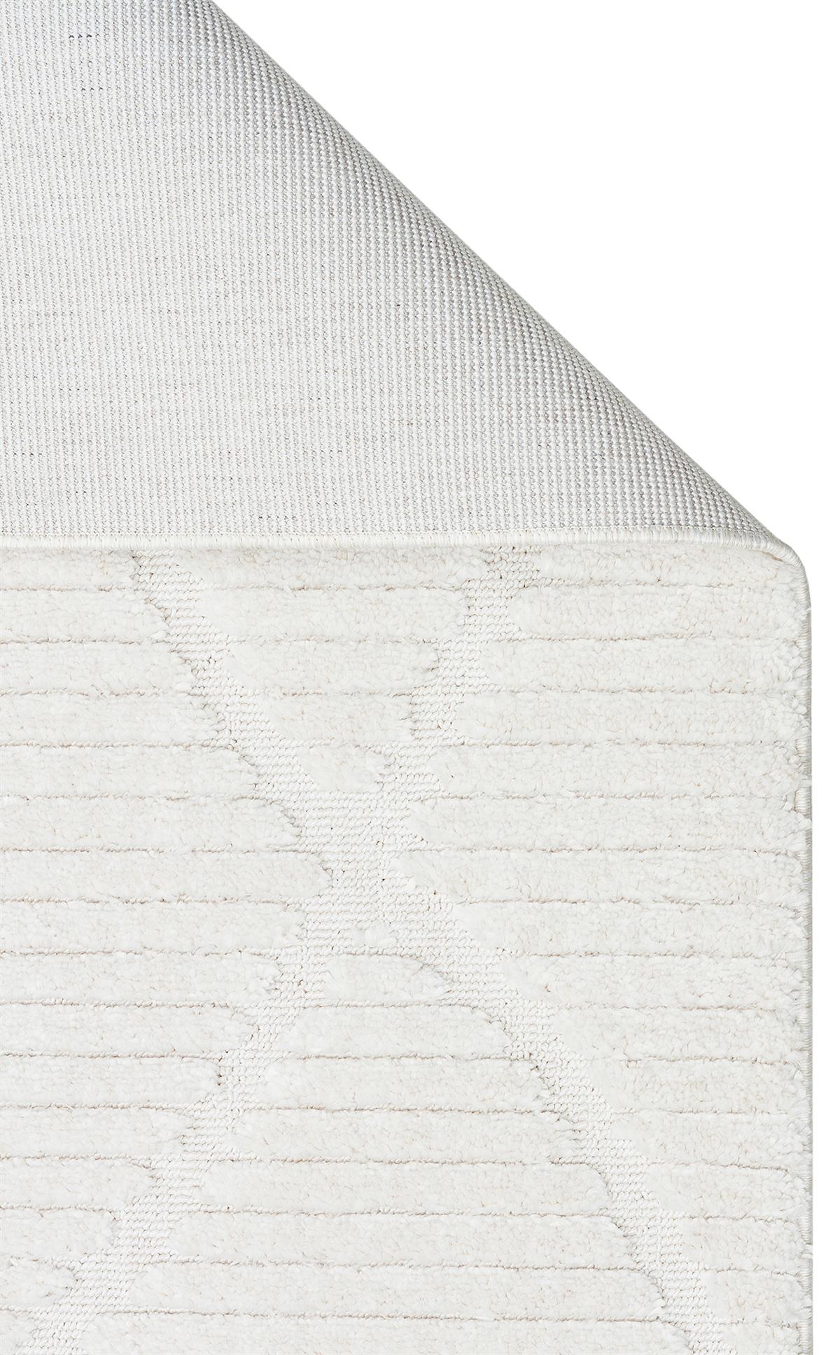 TERAZZO TRZ 07 WHITE Hav Toz Vermez Yumuşak Dokulu Etnik Örgü Desenlere Sahip Modern İskindinav Halı