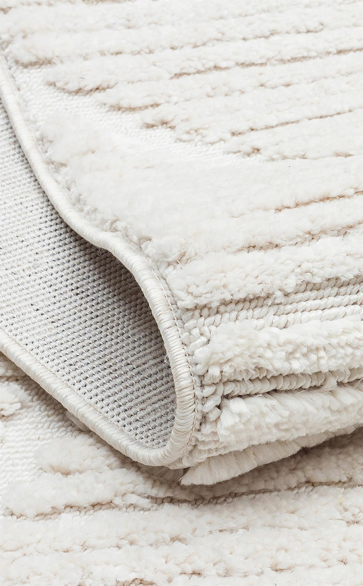 TERAZZO TRZ 08 WHITE Hav Toz Vermez Yumuşak Dokulu Etnik Örgü Desenlere Sahip Modern İskindinav Halı