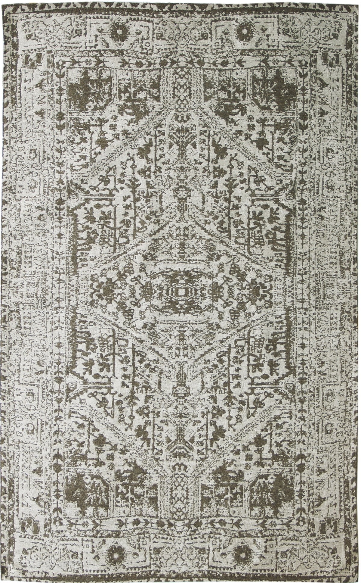 TOLEDO TD 01 ANTRASIT Hav Toz Vermez Antibakteriyel Vintage Desenli Yıkanabilir İnce Dokuma Halı