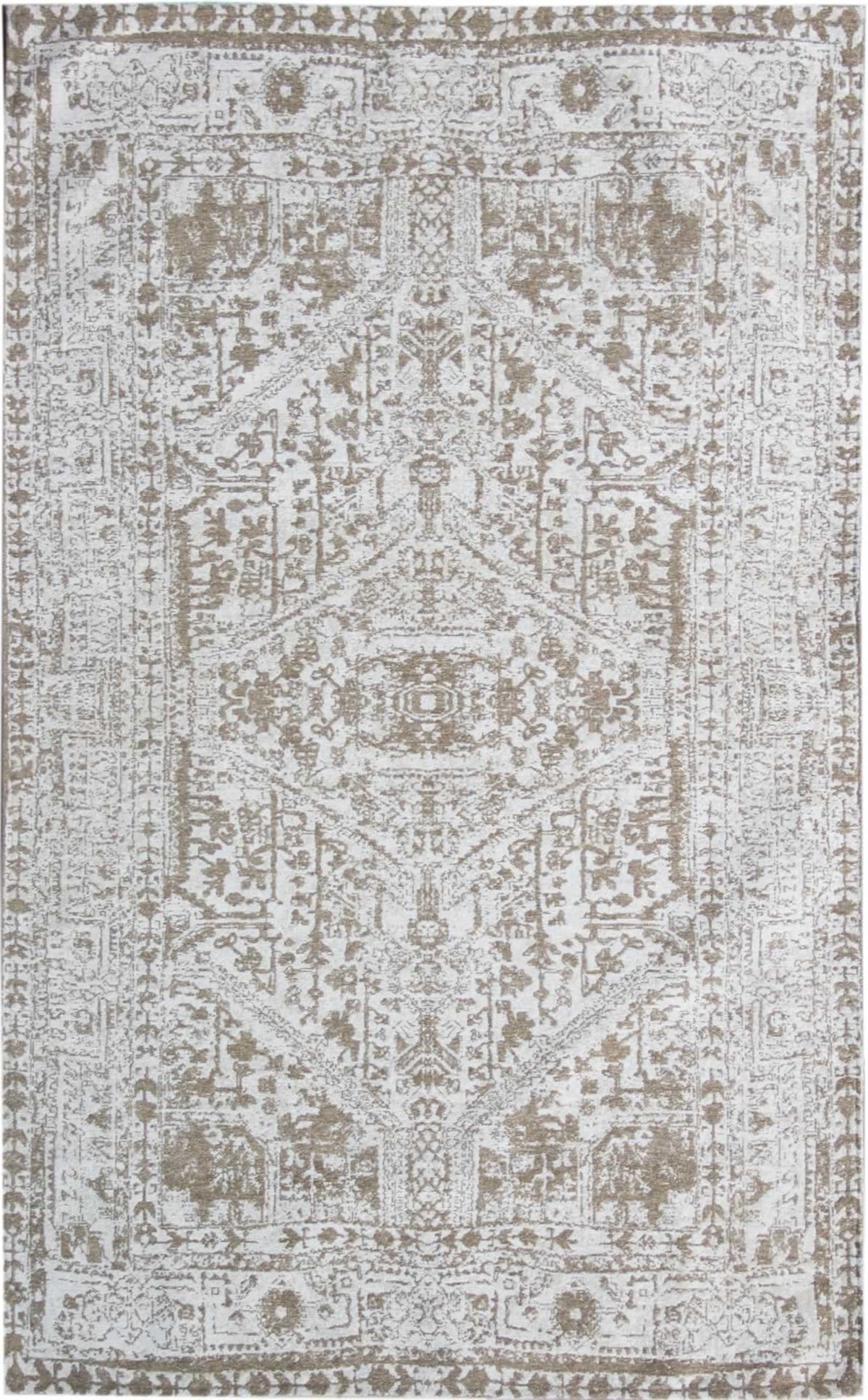 TOLEDO TD 01 CREAM Hav Toz Vermez Antibakteriyel Vintage Desenli Yıkanabilir İnce Dokuma Halı
