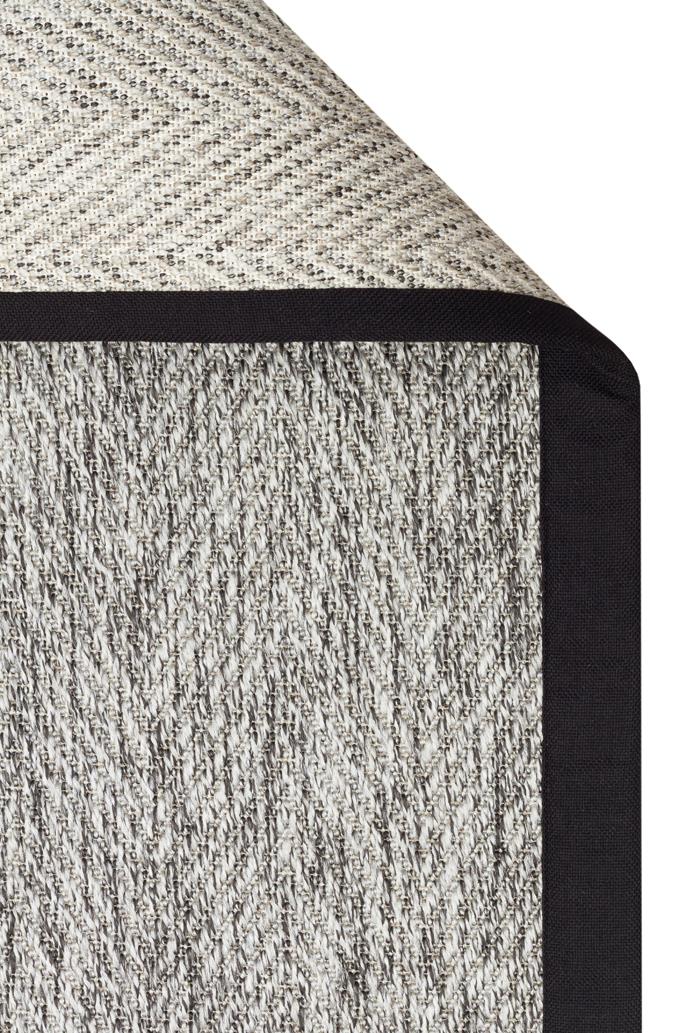 VENTURA SISAL VNT 2704 GREY BRD BLACK İç ve Dış Mekan Kullanımına Uygun Hav Vermeyen Kolay Temizlenebilir Sisal Görünümlü Halı
