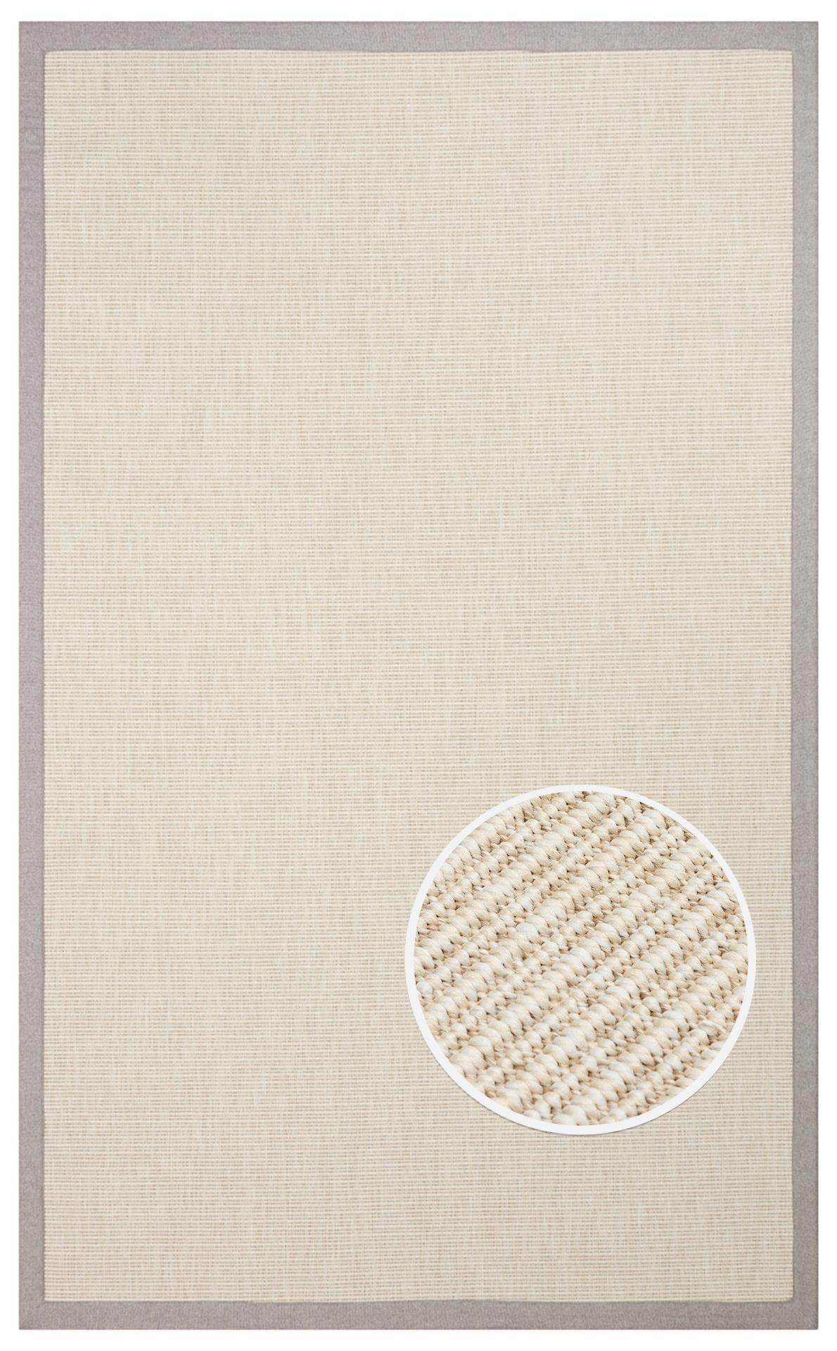 VENTURA SISAL VNT 2706 CREAM BRD GREY İç ve Dış Mekan Kullanımına Uygun Hav Vermeyen Kolay Temizlenebilir Sisal Görünümlü Halı
