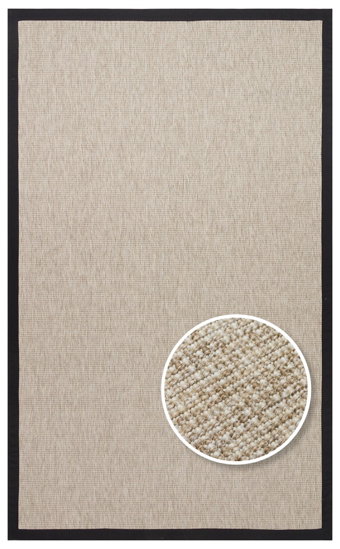 VENTURA VNT 2703 L.BEIGE BRD BLACK İç ve Dış Mekan Kullanımına Uygun Hav Vermeyen Kolay Temizlenebilir Sisal Görünümlü Halı