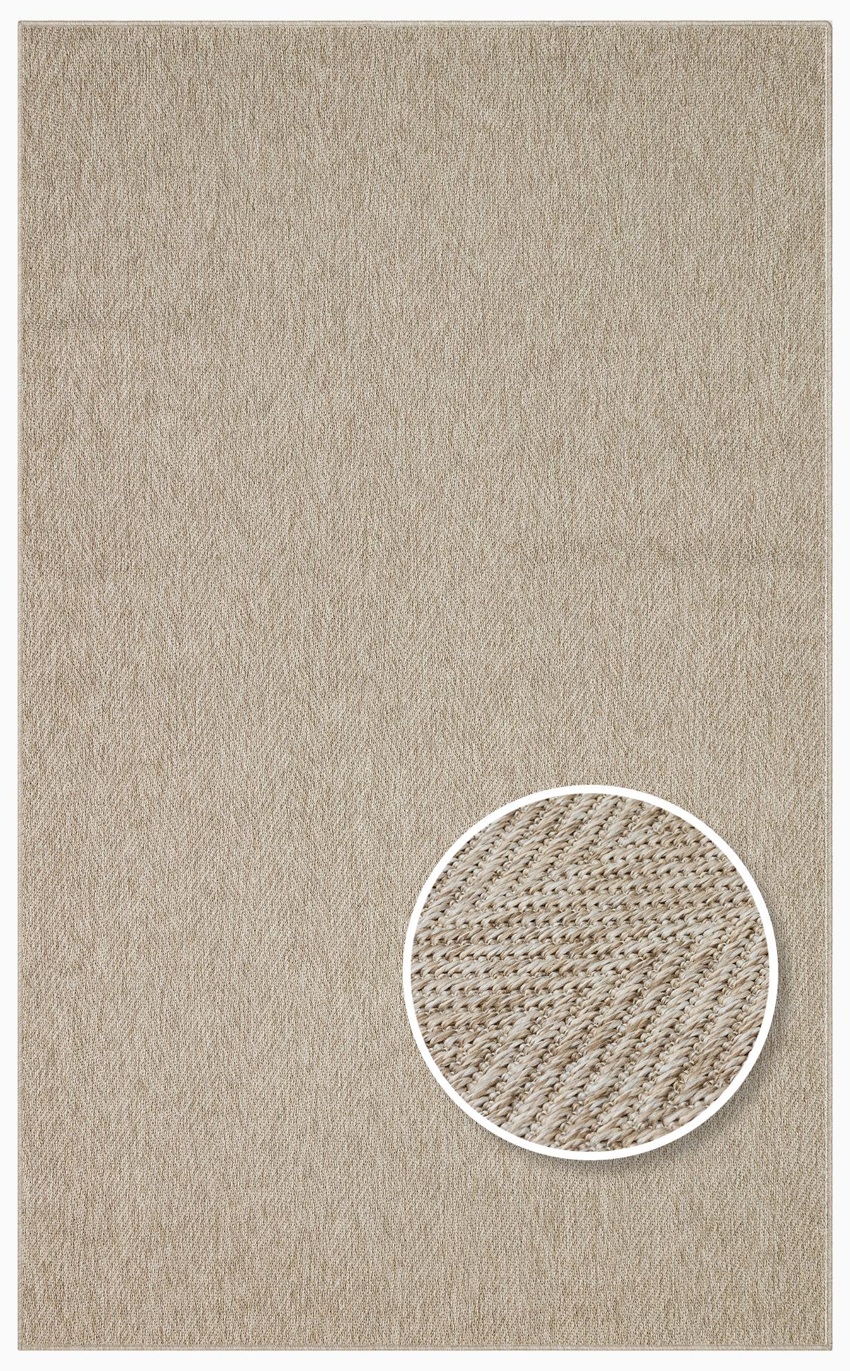 VENTURA SISAL VNT 2704 L.BEIGE İç ve Dış Mekan Kullanımına Uygun Hav Vermeyen Kolay Temizlenebilir Sisal Görünümlü Halı