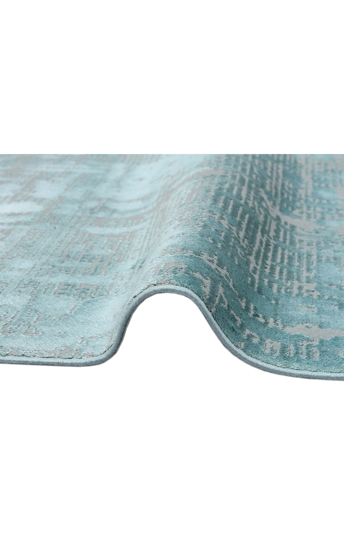 VERONA DYED VRD 03 AQUA Overdyed Kolay Kullanımlı Yumuşak İpeksi Tuşeli Yüksek Alçak Oymalı Modern İnce Makine Halısı