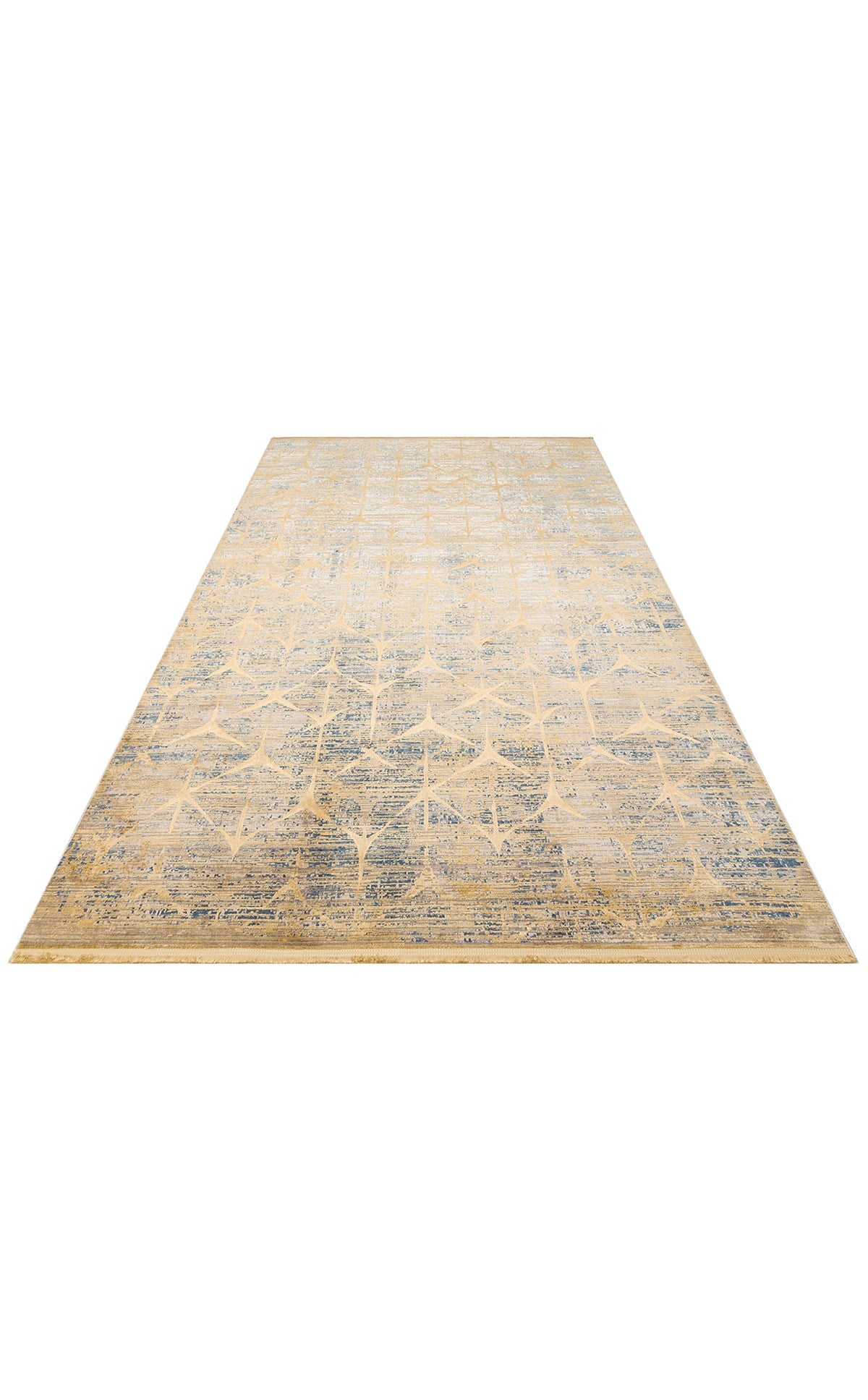 VERONA DYED VRD 06 MARINE GOLD Overdyed Yumuşak İpeksi Tuşeli Yüksek Alçak Oymalı Modern İnce Makine Halısı