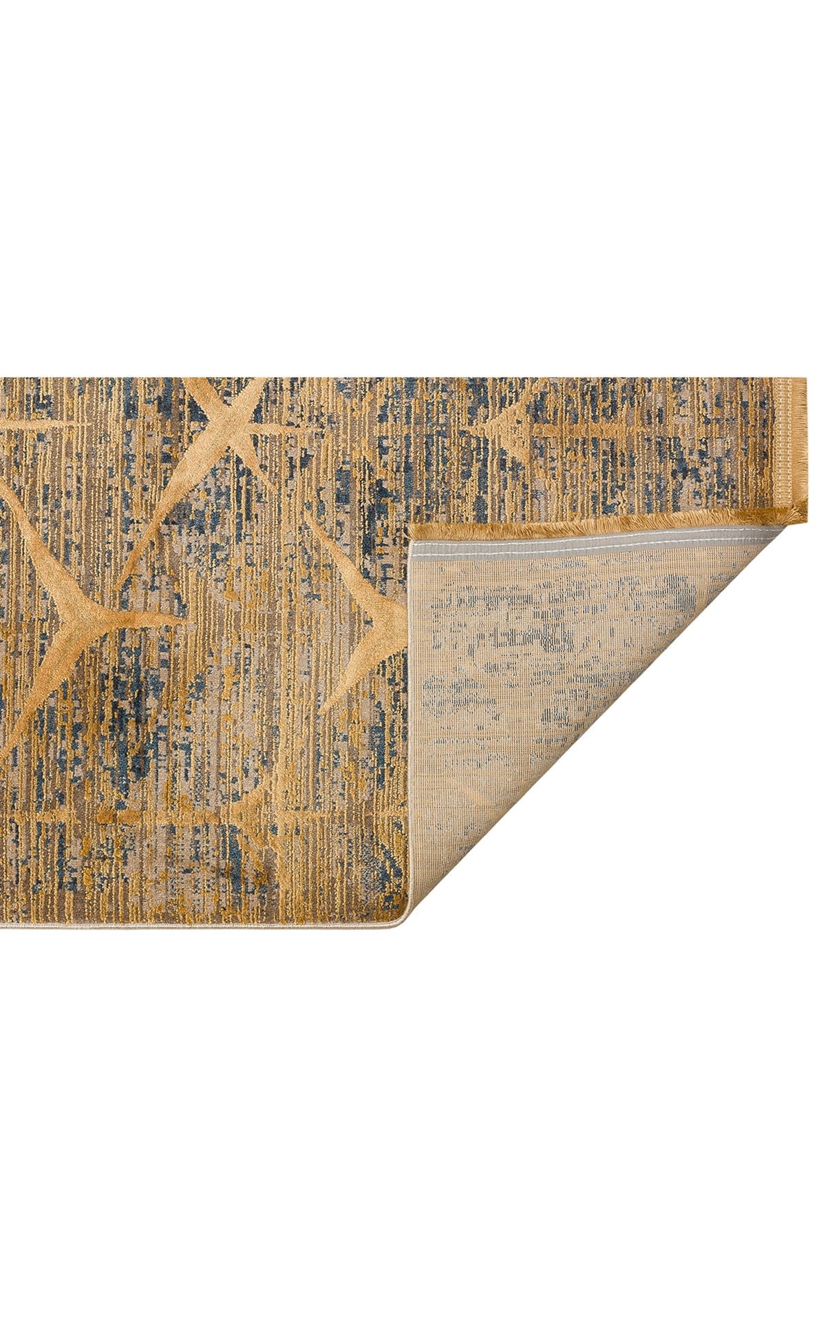VERONA DYED VRD 06 MARINE GOLD Overdyed Yumuşak İpeksi Tuşeli Yüksek Alçak Oymalı Modern İnce Makine Halısı