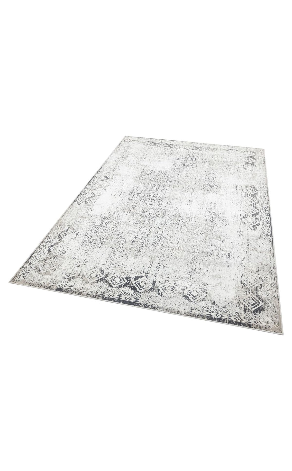 VERONA VR 08 GREY BLACK XW Yumuşak İpeksi Tuşeli Yüksek Alçak Oymalı Modern İnce Makine Halısı