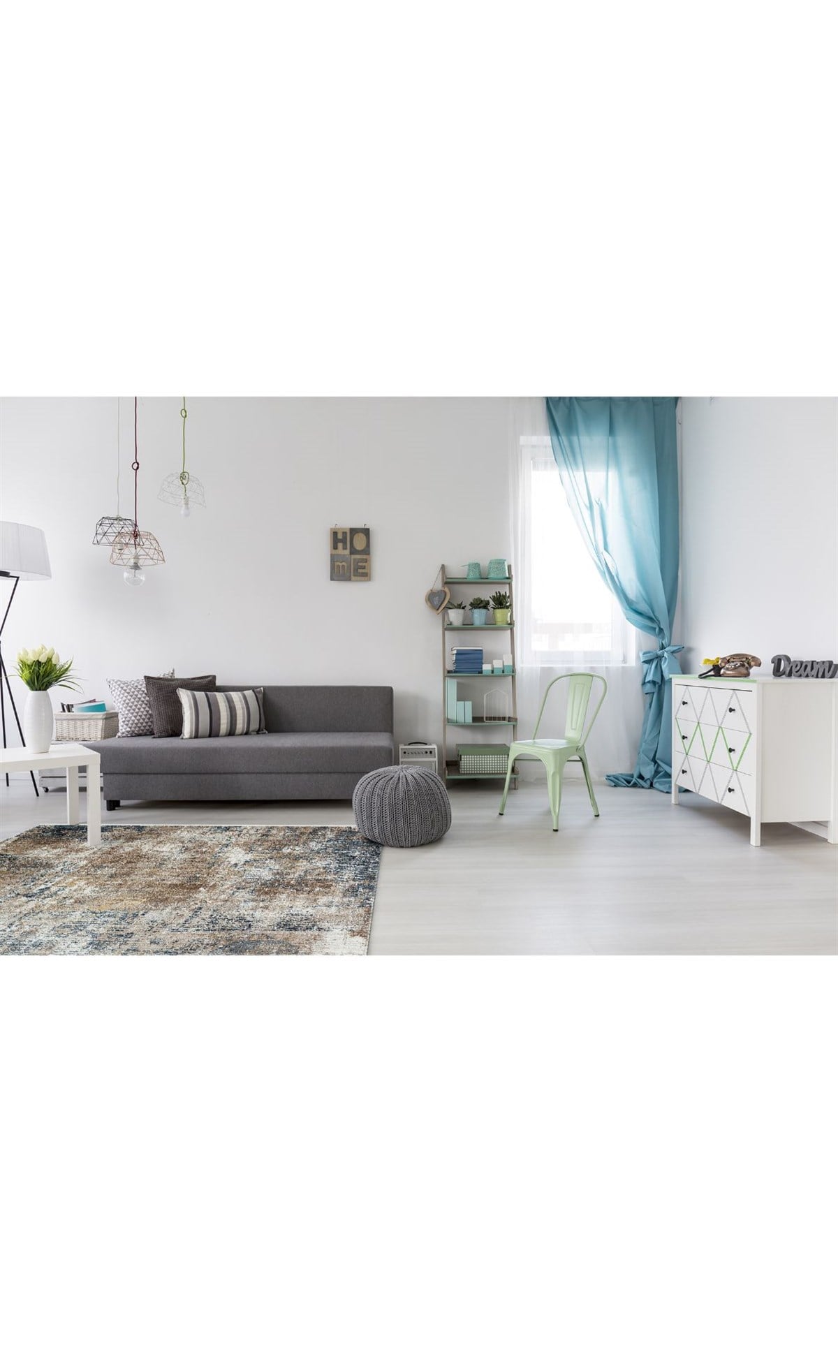 VERONA VR 14 BLUE VIZON XW Yumuşak İpeksi Tuşeli Yüksek Alçak Oymalı Modern İnce Makine Halısı