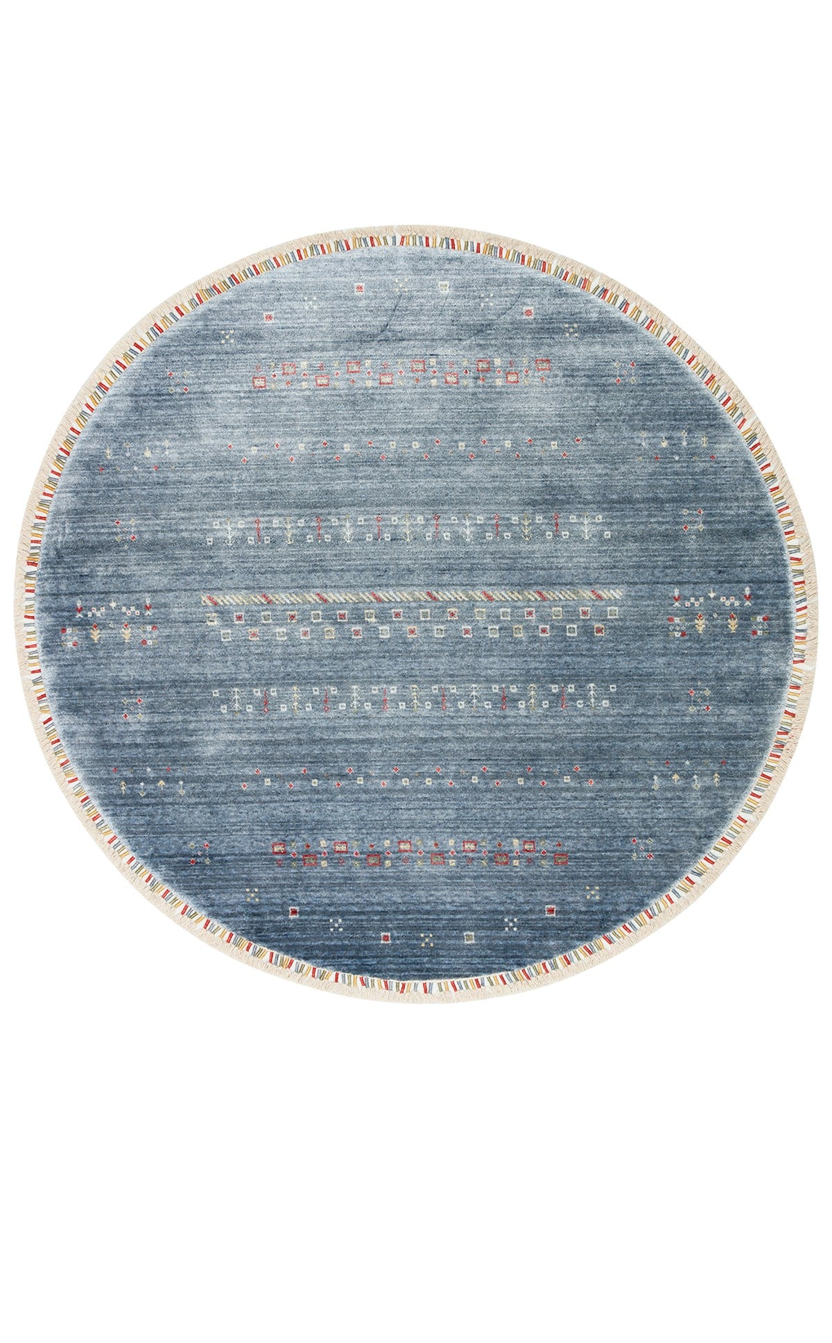 ZARA ZR 06 BLUE Q Otantik Desenli Özel Hav Vermeyen ve Kolay Temizlenebilir Tensel Kullanılarak El Emeği ile Özel Tezgahlarda Üretilen Modern Uşak Halısı