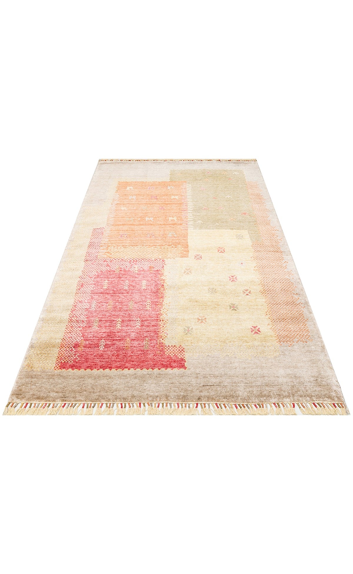 ZARA ZR 07 BEIGE AUTUMN Otantik Desenli Özel Hav Vermeyen ve Kolay Temizlenebilir Tensel Kullanılarak El Emeği ile Özel Tezgahlarda Üretilen Modern Uşak Halısı