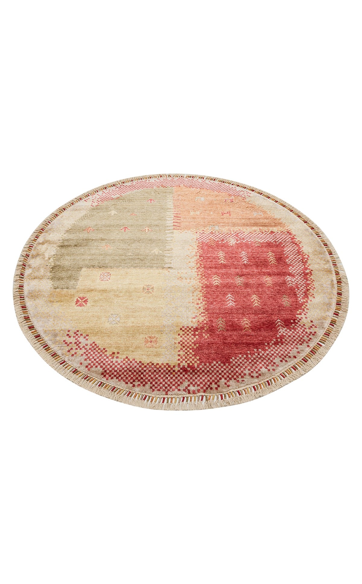 ZARA ZR 07 BEIGE AUTUMN Q Otantik Desenli Özel Hav Vermeyen ve Kolay Temizlenebilir Tensel Kullanılarak El Emeği ile Özel Tezgahlarda Üretilen Modern Uşak Halısı