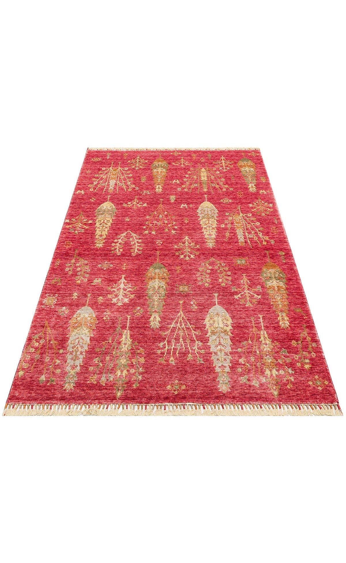 ZARA ZR 08 RED AUTUMN Otantik Desenli Özel Hav Vermeyen ve Kolay Temizlenebilir Tensel Kullanılarak El Emeği ile Özel Tezgahlarda Üretilen Modern Uşak Halısı