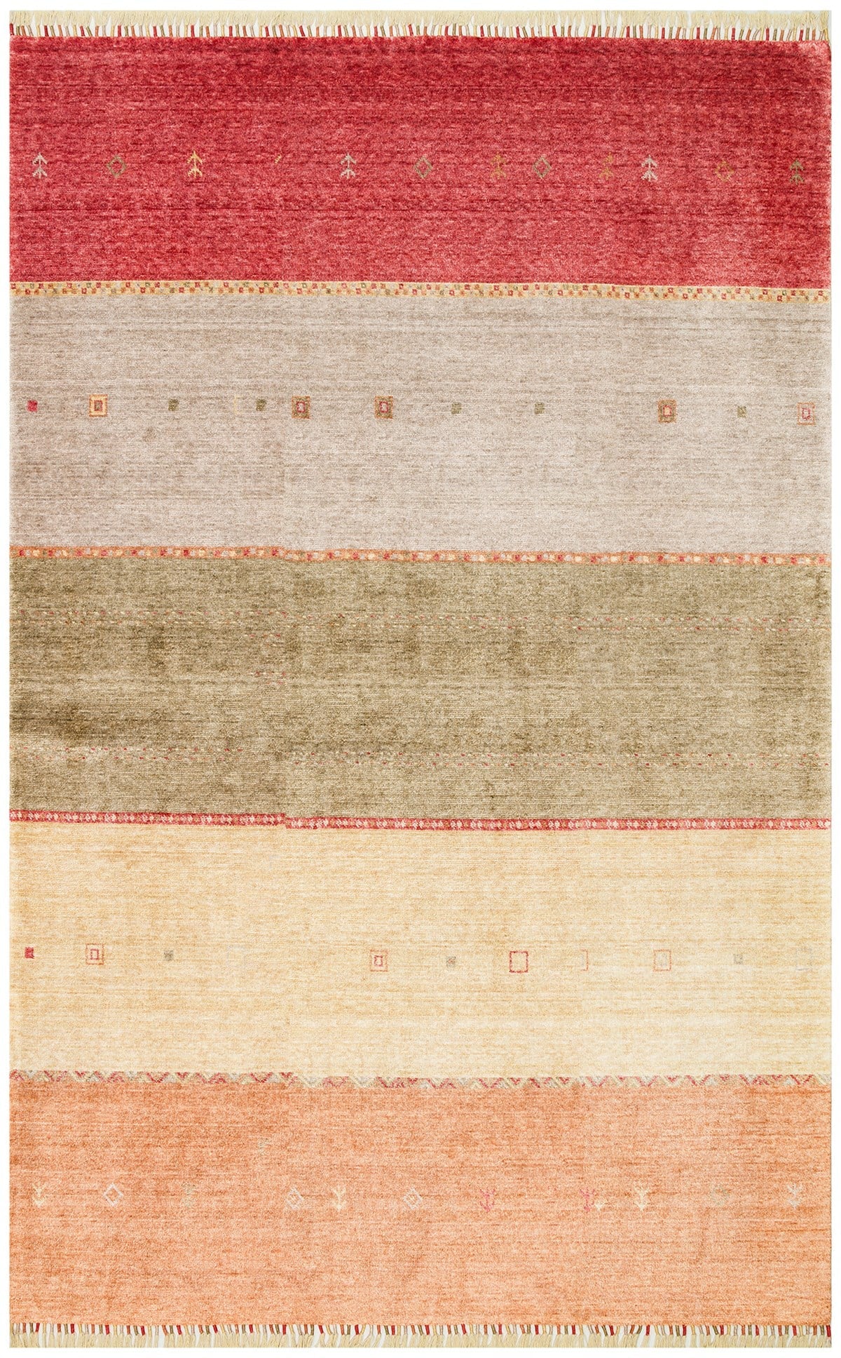 ZARA ZR 11 RED AUTUMN Otantik Desenli Özel Hav Vermeyen ve Kolay Temizlenebilir Tensel Kullanılarak El Emeği ile Özel Tezgahlarda Üretilen Modern Uşak Halısı