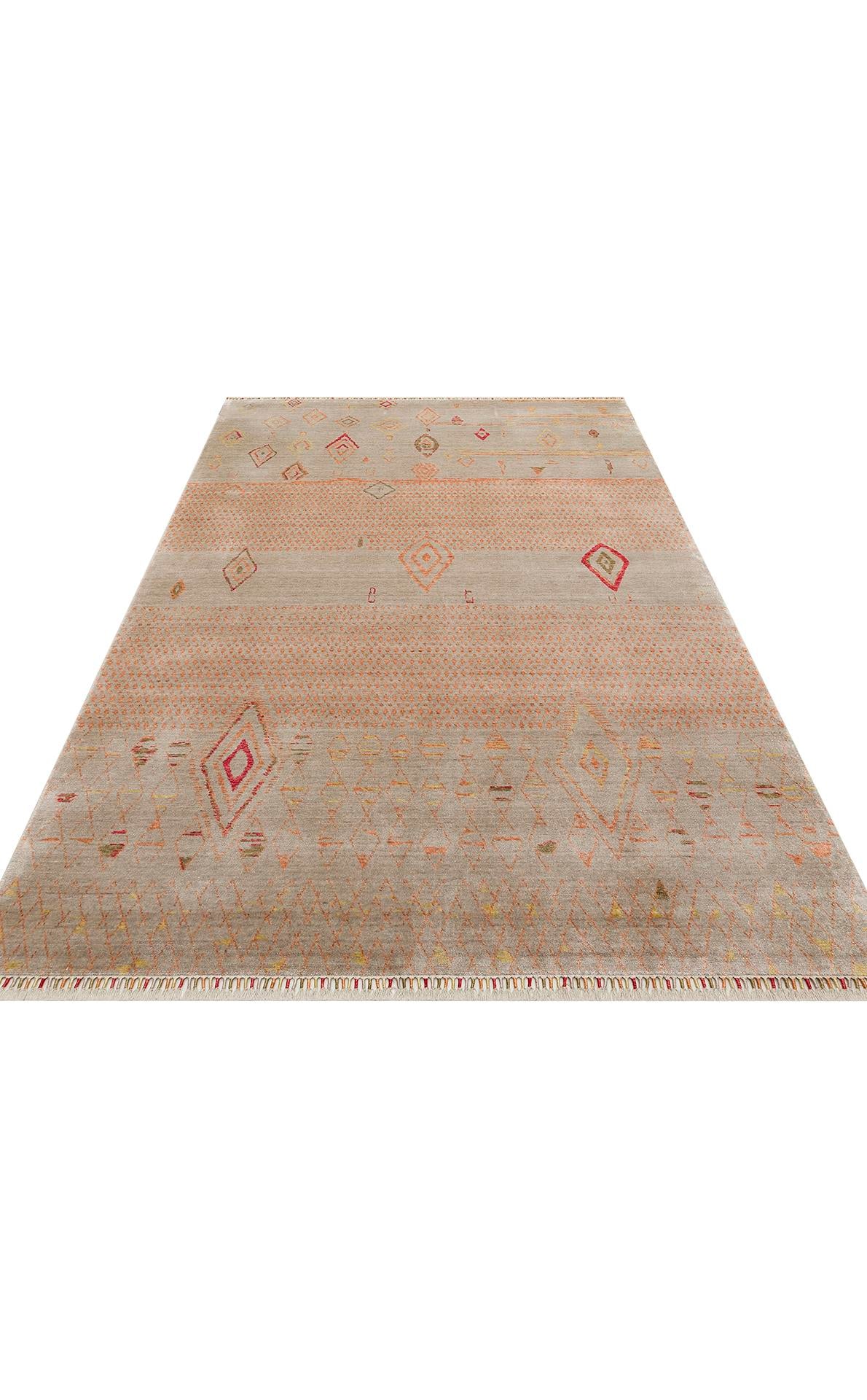 ZARA ZR 15 BEIGE AUTUMN Otantik Desenli Özel Hav Vermeyen ve Kolay Temizlenebilir Tensel Kullanılarak El Emeği ile Özel Tezgahlarda Üretilen Modern Uşak Halısı