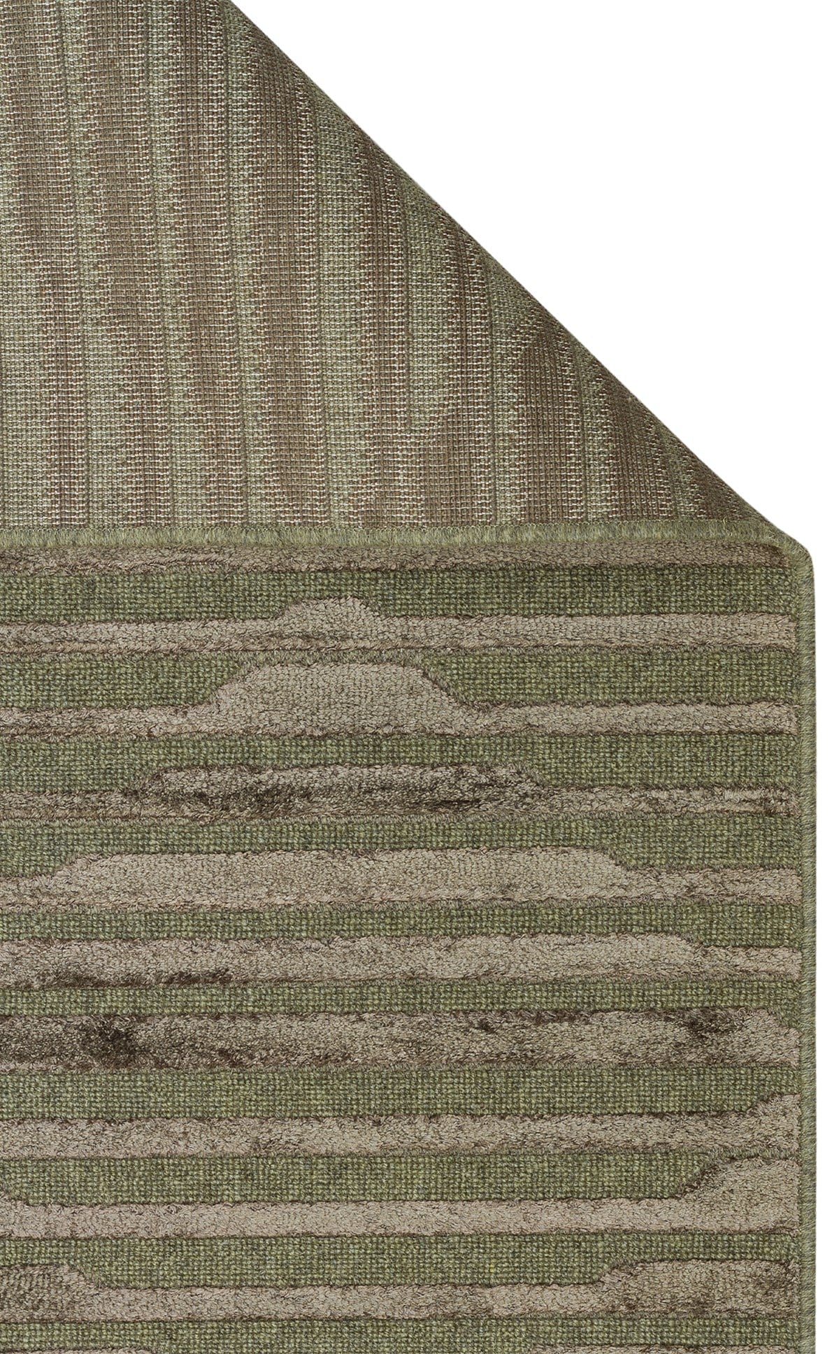 ZENITH DYED ZNT 02 GREEN DYED Yüksek Alçak Dokulu Naturel Yün ve Viskon Modern Dokuma Halı