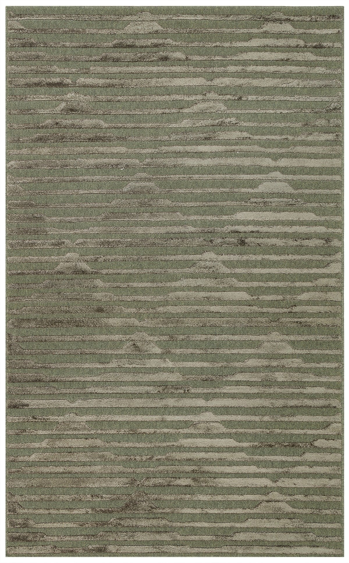 ZENITH DYED ZNT 02 GREEN DYED Yüksek Alçak Dokulu Naturel Yün ve Viskon Modern Dokuma Halı