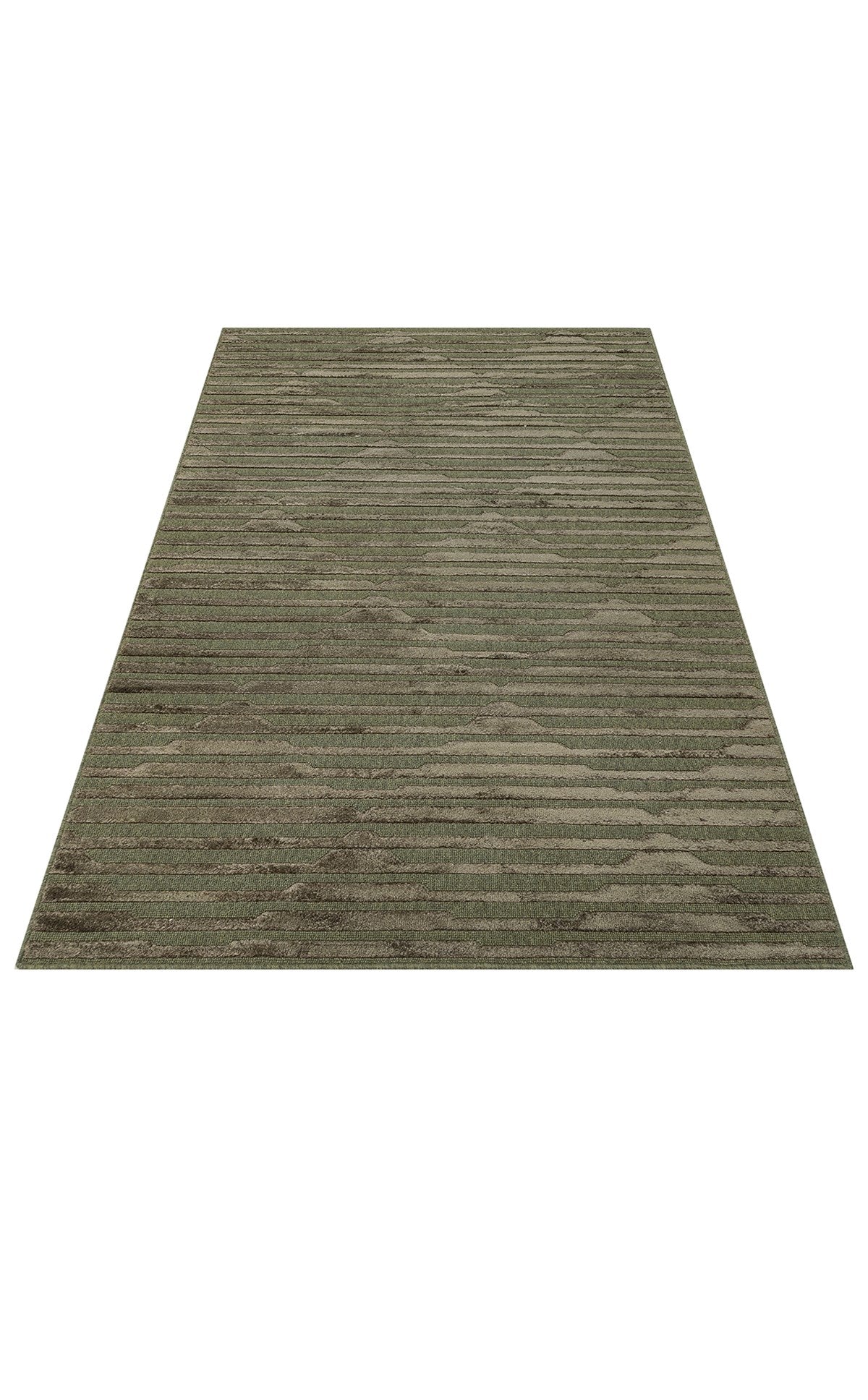 ZENITH DYED ZNT 02 GREEN DYED Yüksek Alçak Dokulu Naturel Yün ve Viskon Modern Dokuma Halı