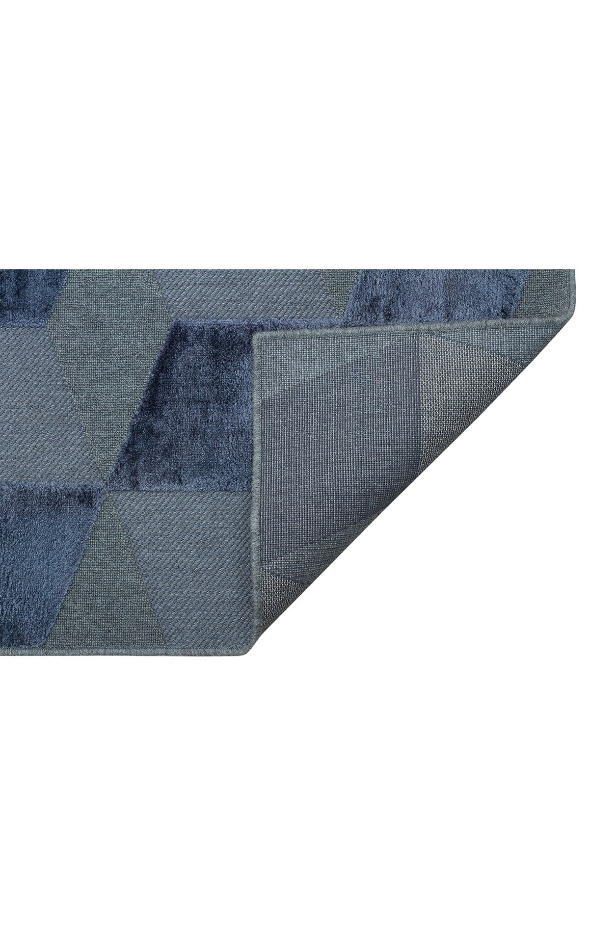 ZENITH DYED ZNT 05 NAVY DYED Yüksek Alçak Dokulu Naturel Yün ve Viskon Modern Dokuma Halı