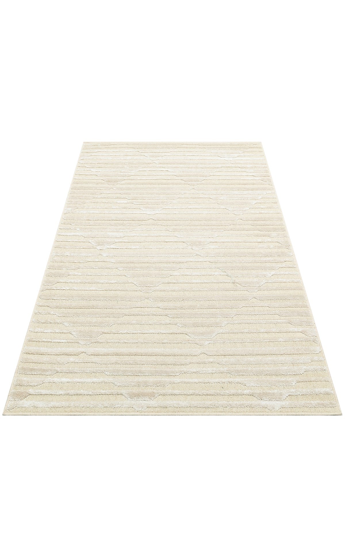 ZENITH ZNT 02 CREAM Yüksek Alçak Dokulu Naturel Yün ve Viskon Modern Dokuma Halı