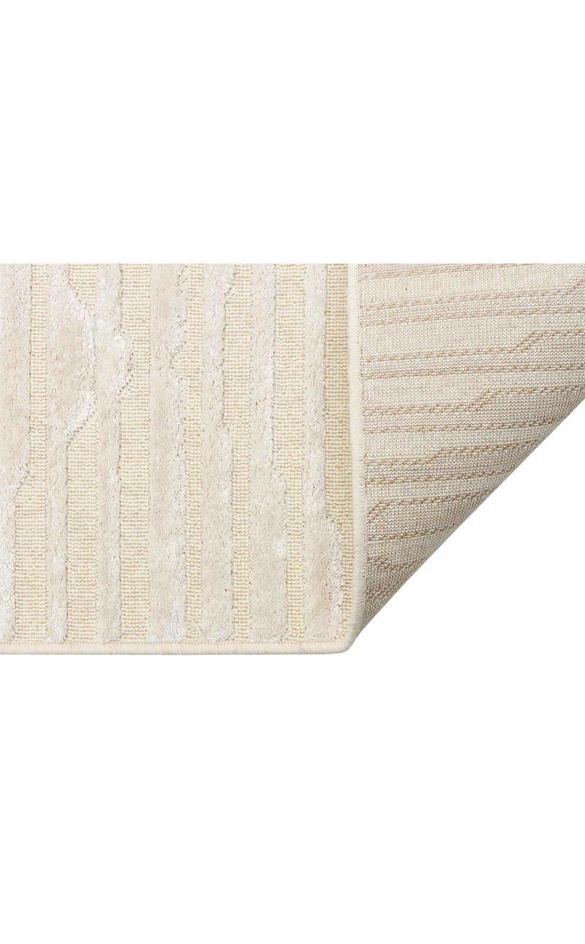 ZENITH ZNT 02 CREAM Yüksek Alçak Dokulu Naturel Yün ve Viskon Modern Dokuma Halı